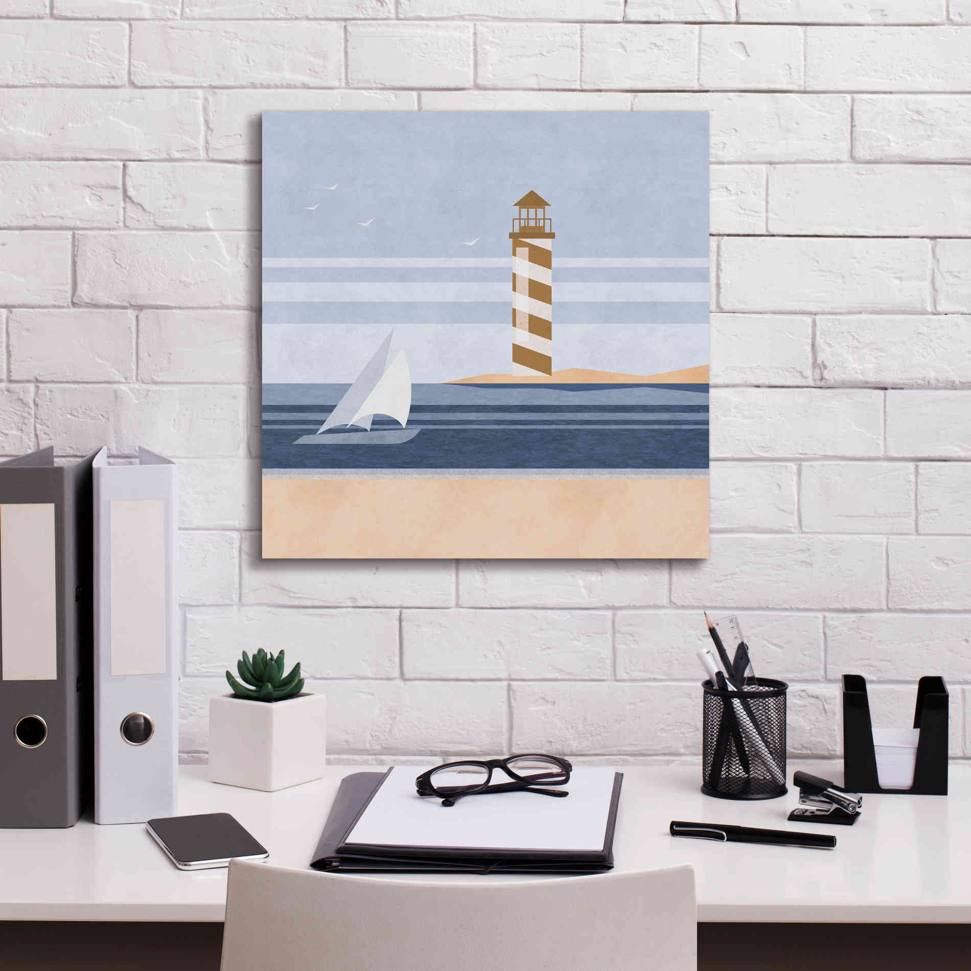 'cape Cod Lighthouse' by Andrea Haase, Giclee Canvas Wall Art,18 x 18