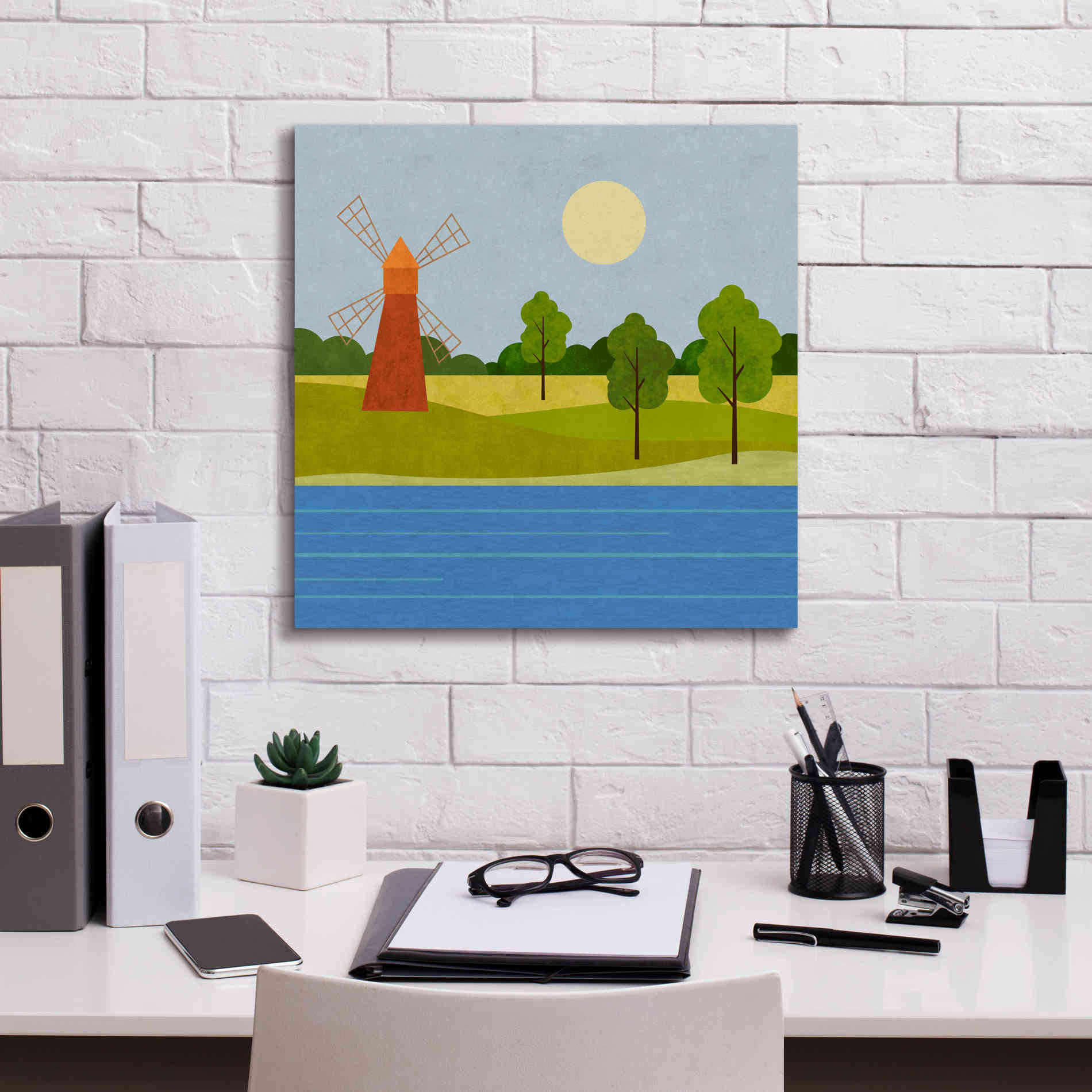 'The Old Windmill' by Andrea Haase, Giclee Canvas Wall Art,18 x 18