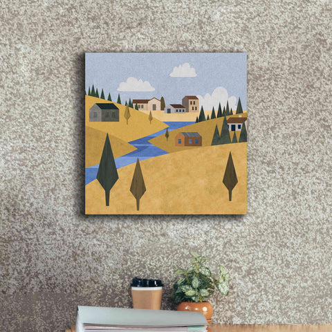 Image of 'River Valley Village' by Andrea Haase, Giclee Canvas Wall Art,18 x 18