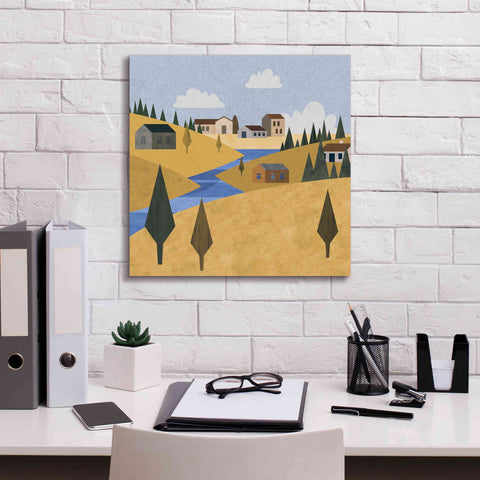 Image of 'River Valley Village' by Andrea Haase, Giclee Canvas Wall Art,18 x 18