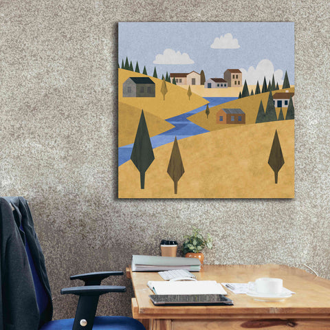 Image of 'River Valley Village' by Andrea Haase, Giclee Canvas Wall Art,37 x 37