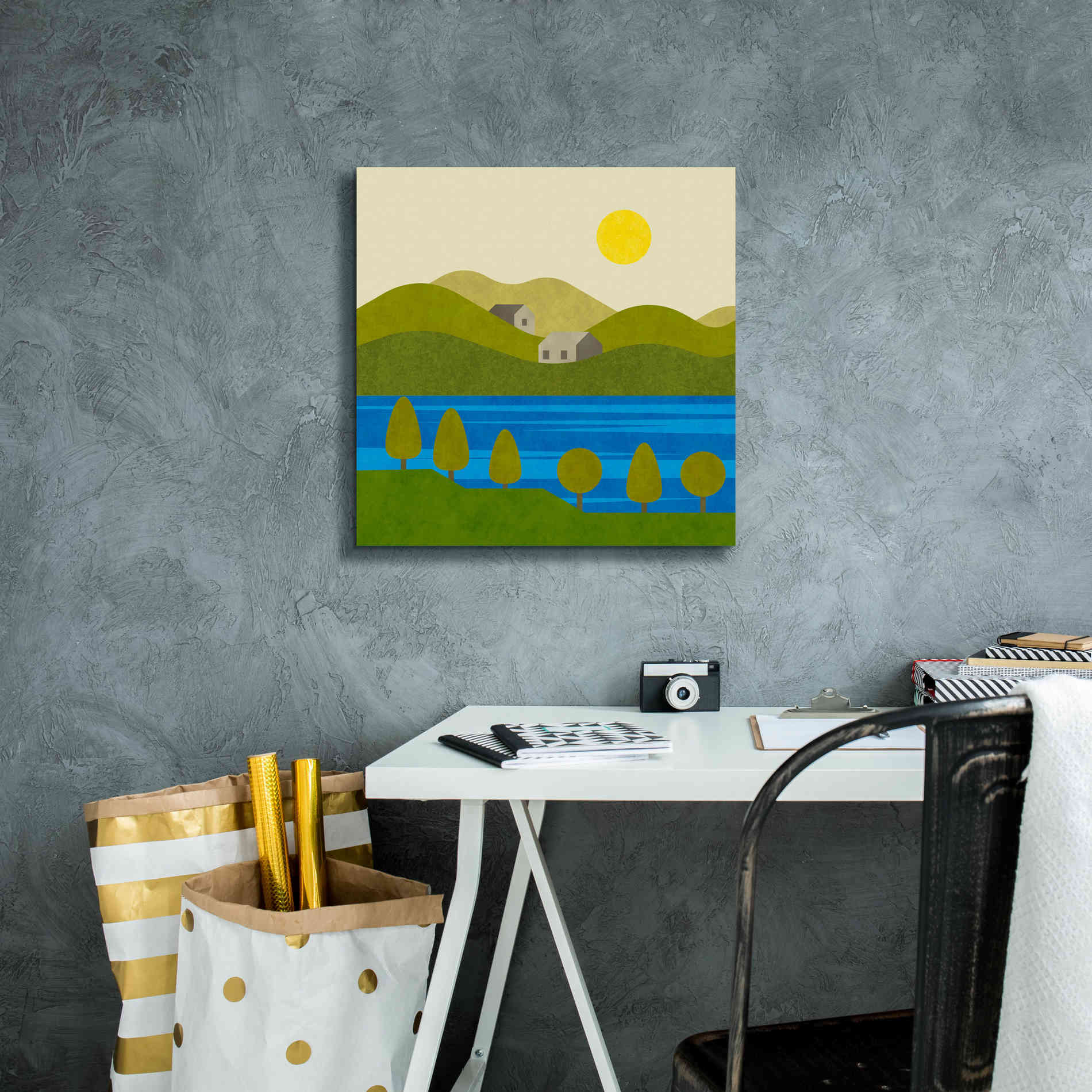 'River View' by Andrea Haase, Giclee Canvas Wall Art,18 x 18