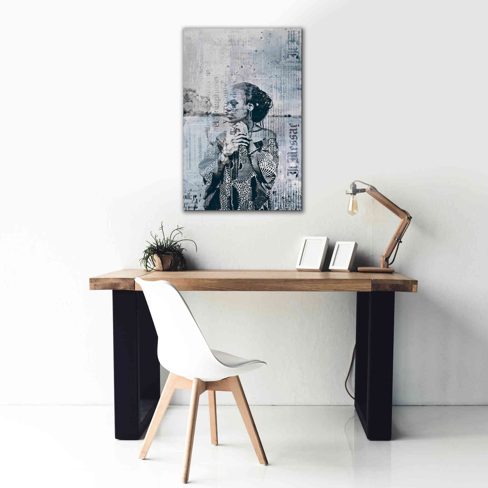 'Los Angeles City Girl Blue Grey' by Andrea Haase, Giclee Canvas Wall Art,26 x 40