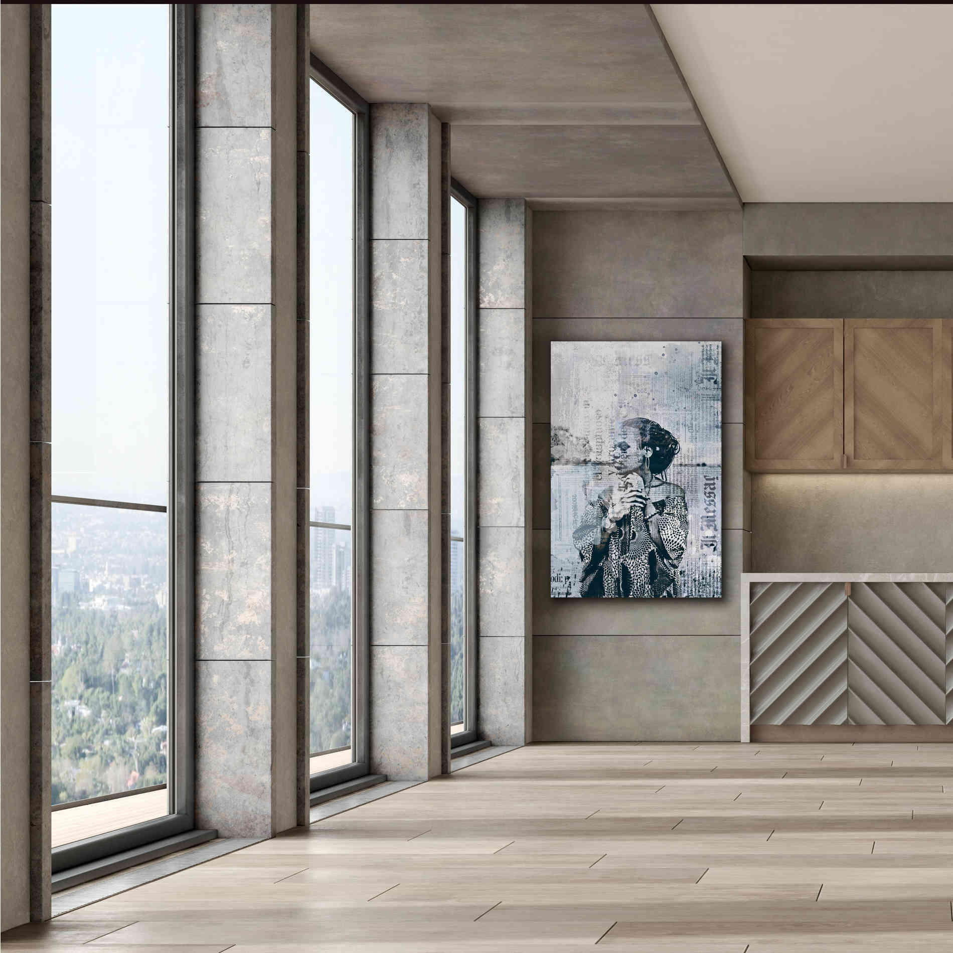 'Los Angeles City Girl Blue Grey' by Andrea Haase, Giclee Canvas Wall Art,40 x 60