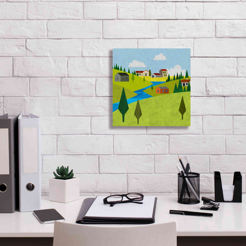 Image of 'River Valley Village II' by Andrea Haase, Giclee Canvas Wall Art,12 x 12