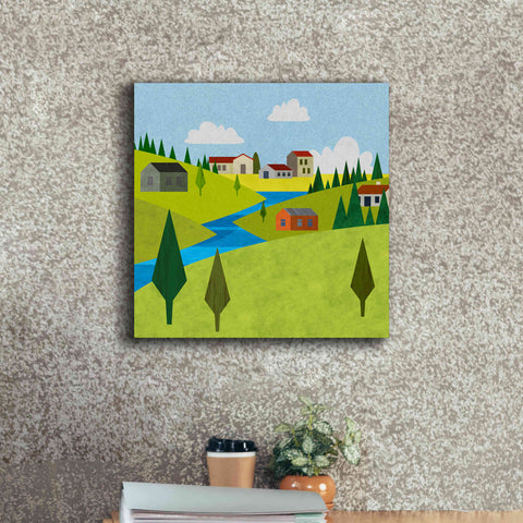 Image of 'River Valley Village II' by Andrea Haase, Giclee Canvas Wall Art,18 x 18