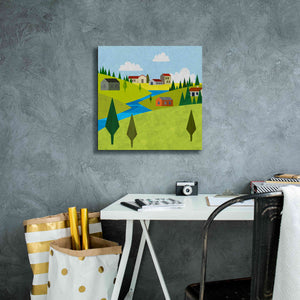 'River Valley Village II' by Andrea Haase, Giclee Canvas Wall Art,18 x 18