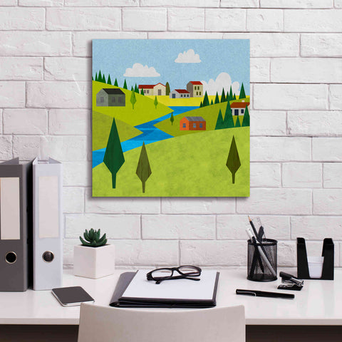 Image of 'River Valley Village II' by Andrea Haase, Giclee Canvas Wall Art,18 x 18