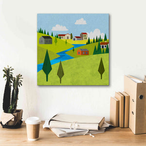'River Valley Village II' by Andrea Haase, Giclee Canvas Wall Art,18 x 18