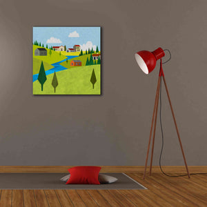 'River Valley Village II' by Andrea Haase, Giclee Canvas Wall Art,26 x 26