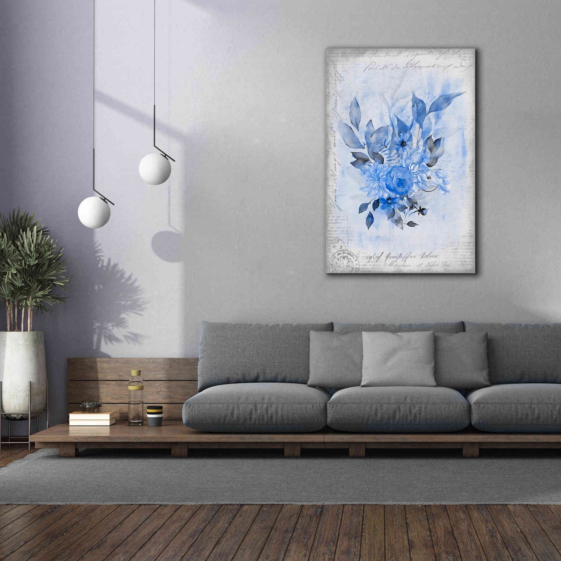 'Blue Flower Dream' by Andrea Haase, Giclee Canvas Wall Art,40 x 60