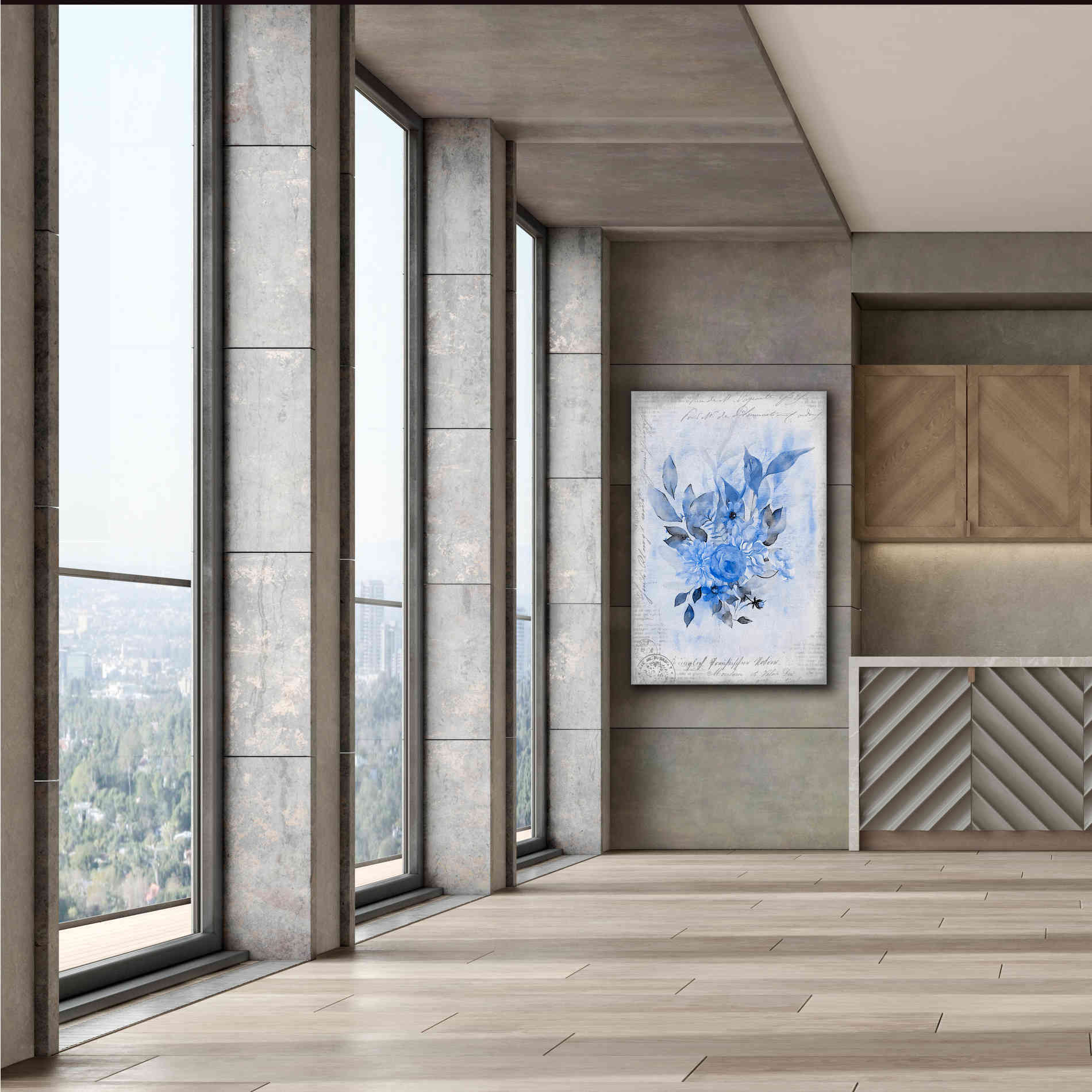 'Blue Flower Dream' by Andrea Haase, Giclee Canvas Wall Art,40 x 60