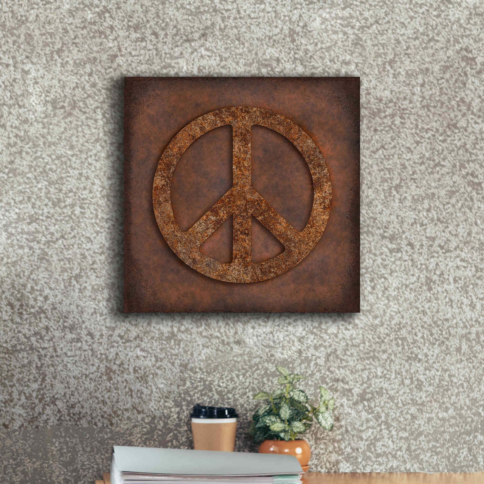 'Rusted Peace ' by Andrea Haase, Giclee Canvas Wall Art,18 x 18