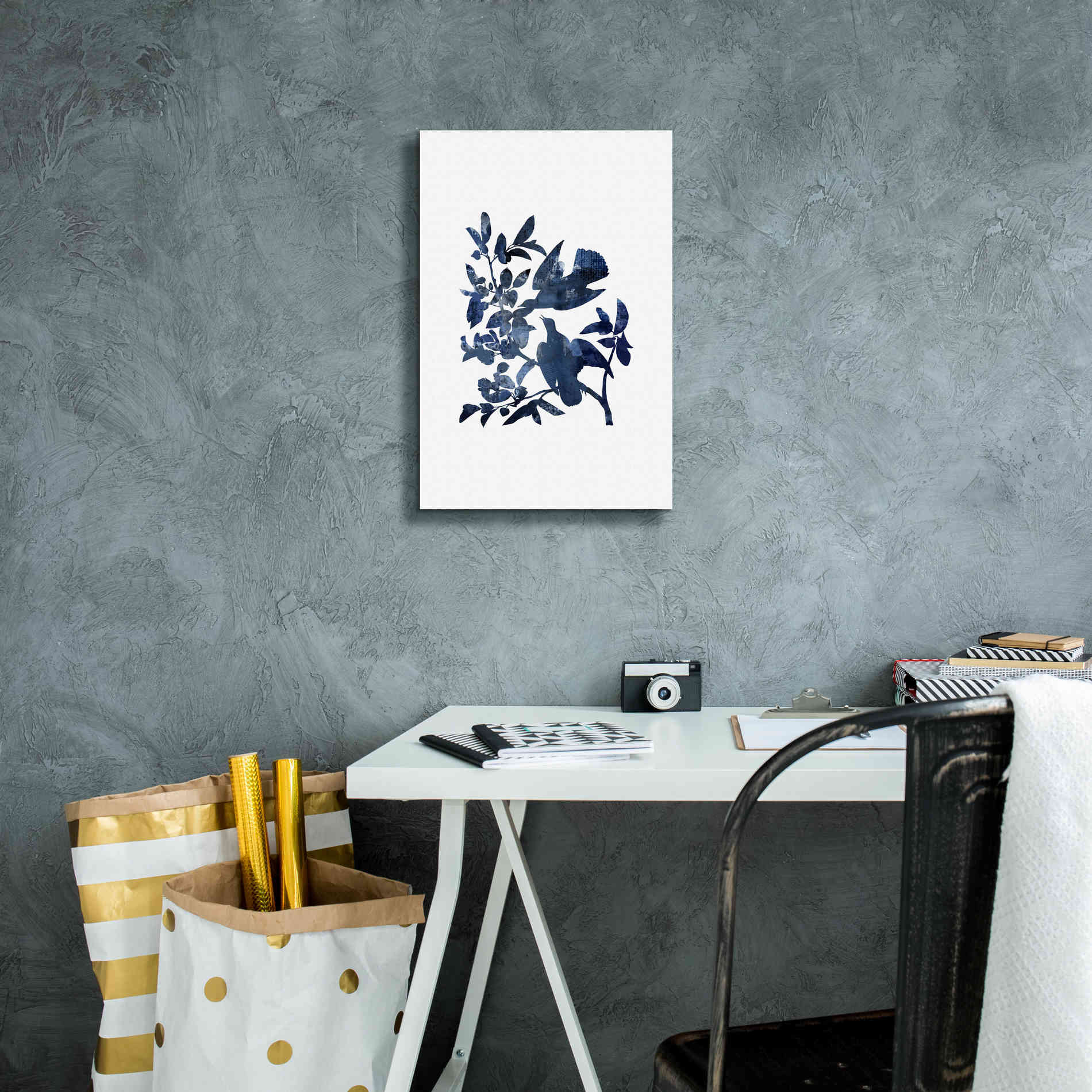 'Midnight Bluebirds' by Andrea Haase, Giclee Canvas Wall Art,12 x 18