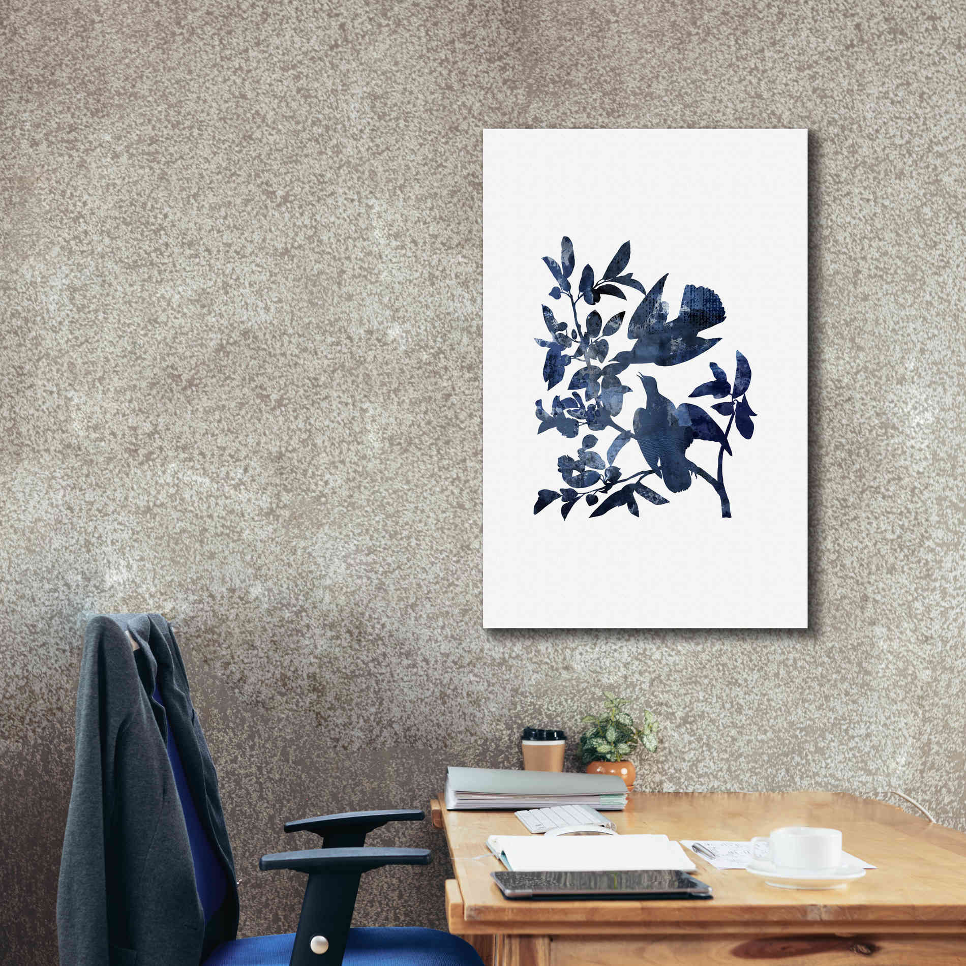 'Midnight Bluebirds' by Andrea Haase, Giclee Canvas Wall Art,26 x 40