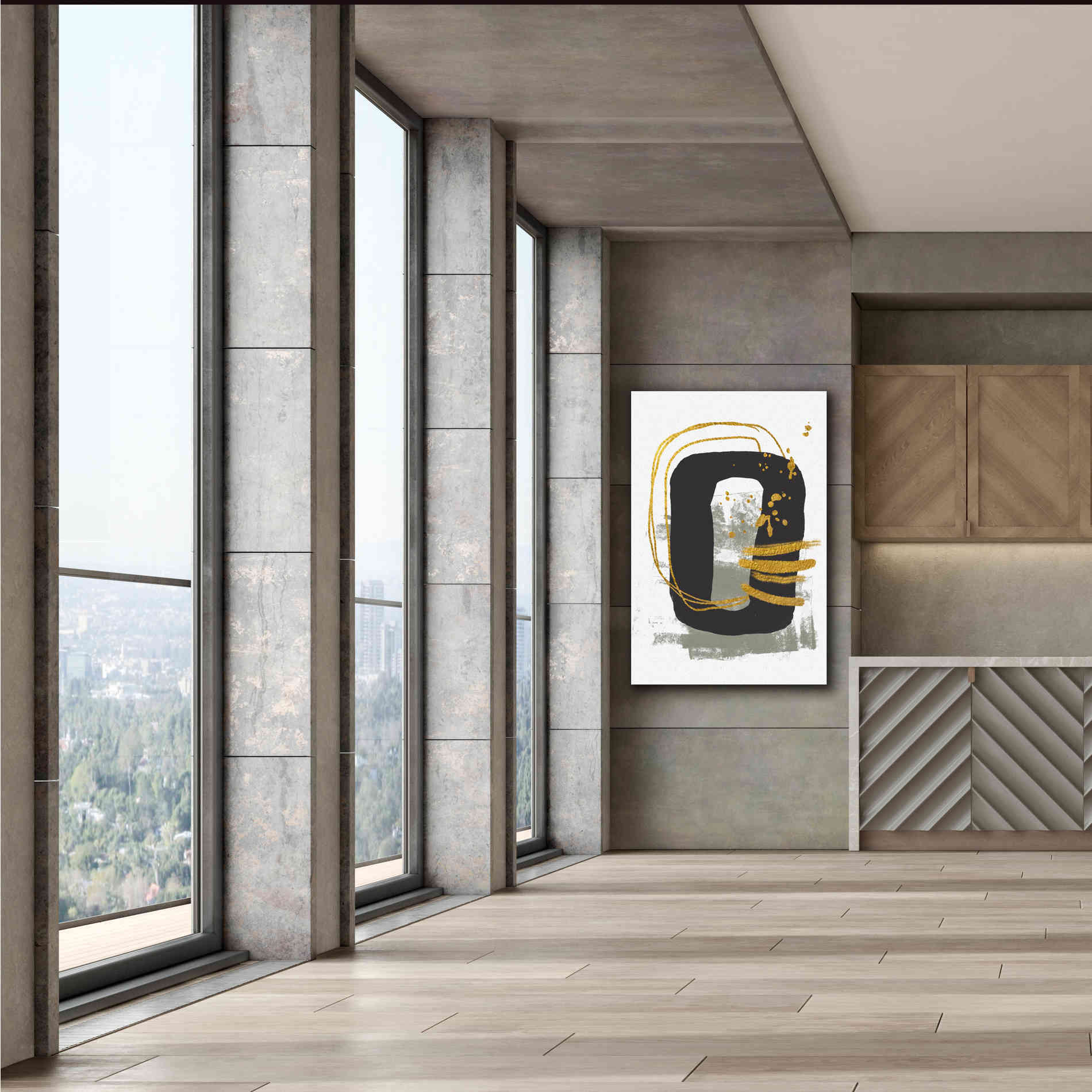 'Gold Meets Neutrals V' by Andrea Haase, Giclee Canvas Wall Art,40 x 60