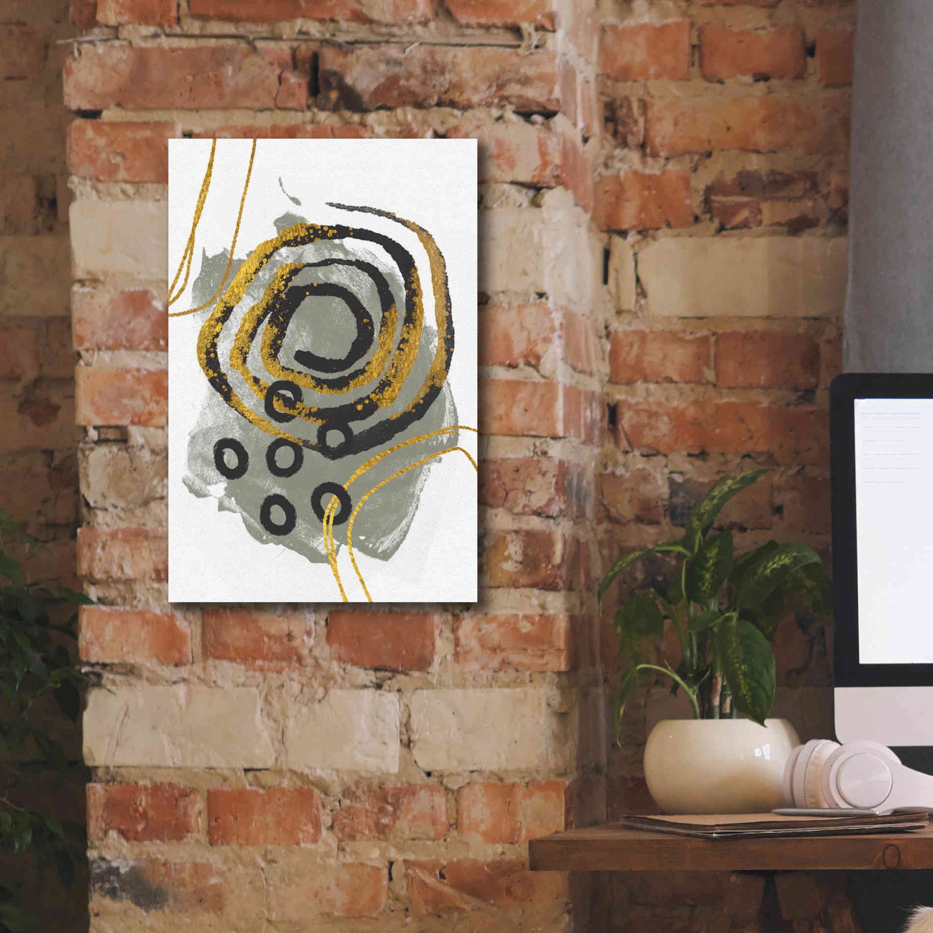 'Gold Meets Neutrals VI' by Andrea Haase, Giclee Canvas Wall Art,12 x 18