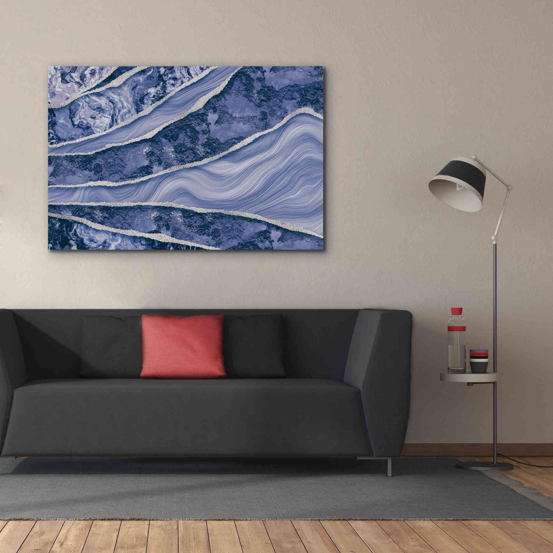 'Blue Marble And Stone' by Andrea Haase Giclee Canvas Wall Art,60 x 40