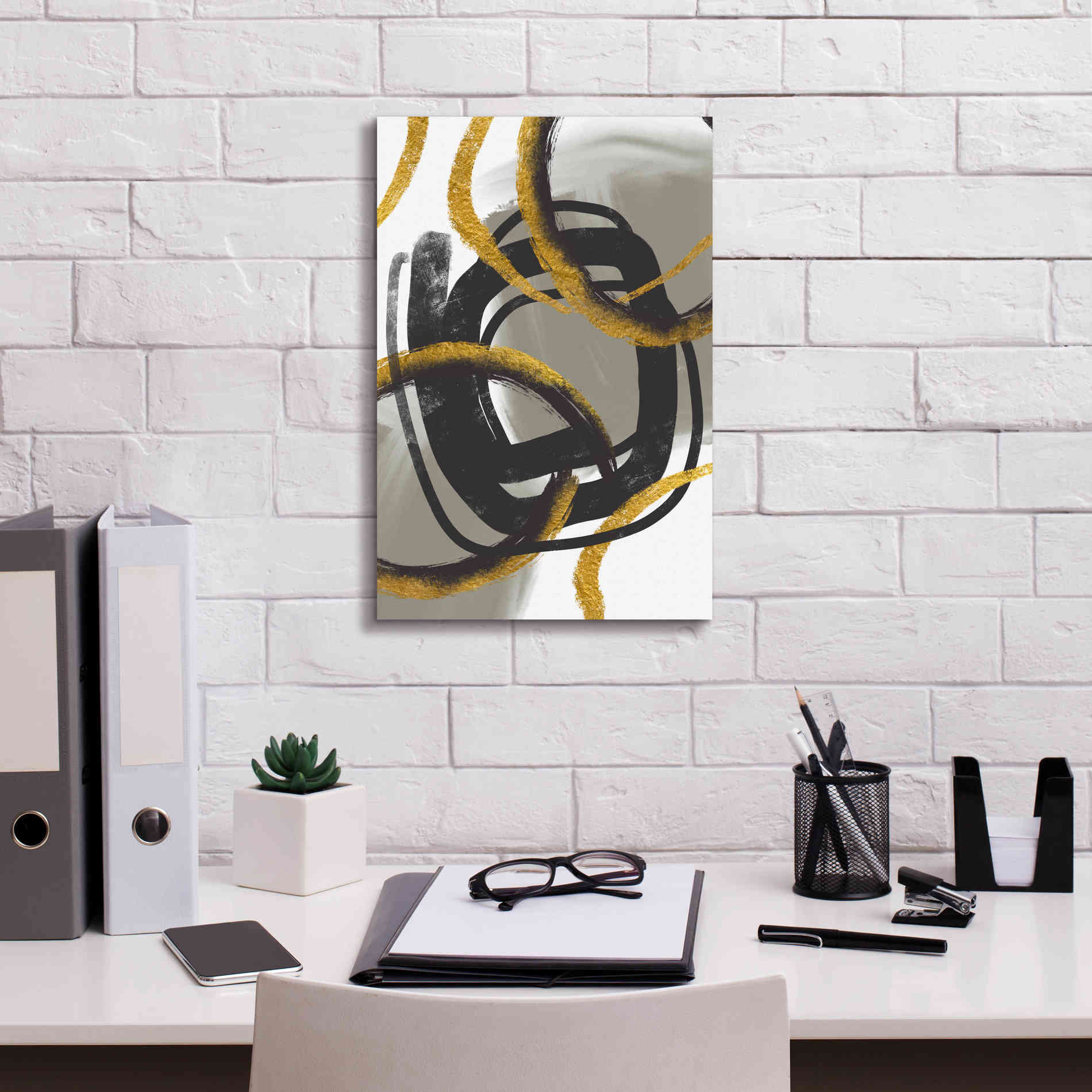 'Gold Meets Neutrals IV' by Andrea Haase Giclee Canvas Wall Art,12 x 18