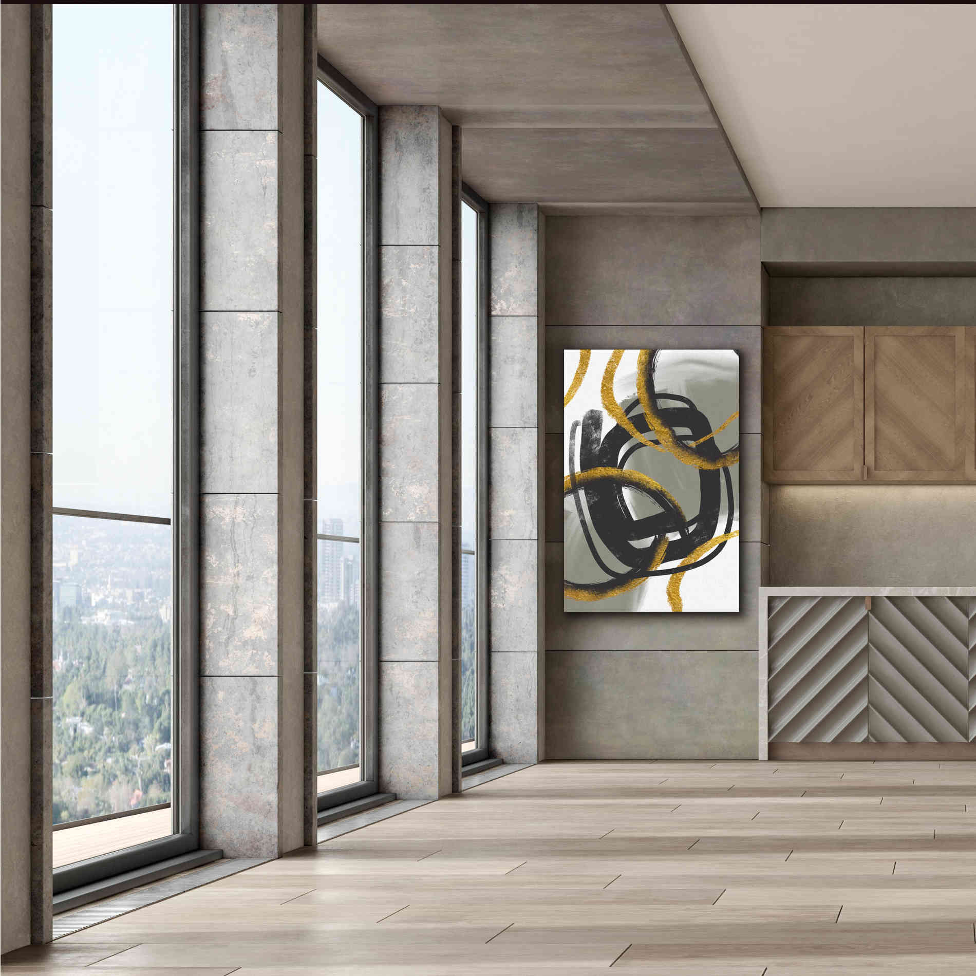 'Gold Meets Neutrals IV' by Andrea Haase Giclee Canvas Wall Art,40 x 60