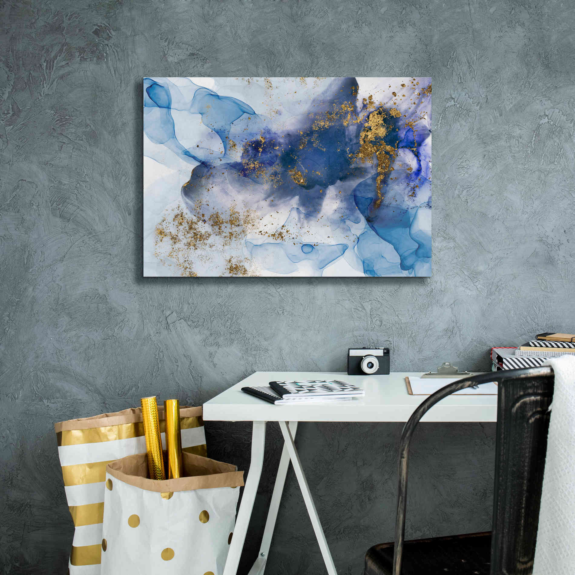 'Alcohol Ink Fantasy VI' by Andrea Haase Giclee Canvas Wall Art,26 x 18