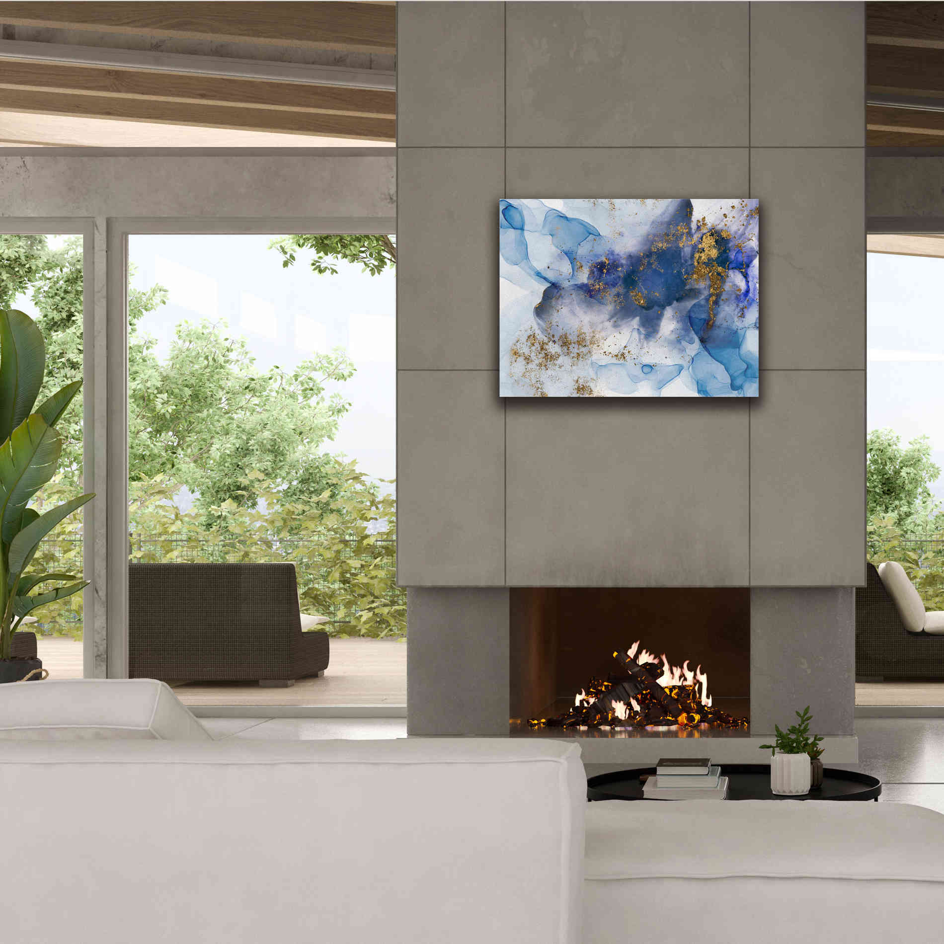 'Alcohol Ink Fantasy VI' by Andrea Haase Giclee Canvas Wall Art,34 x 26