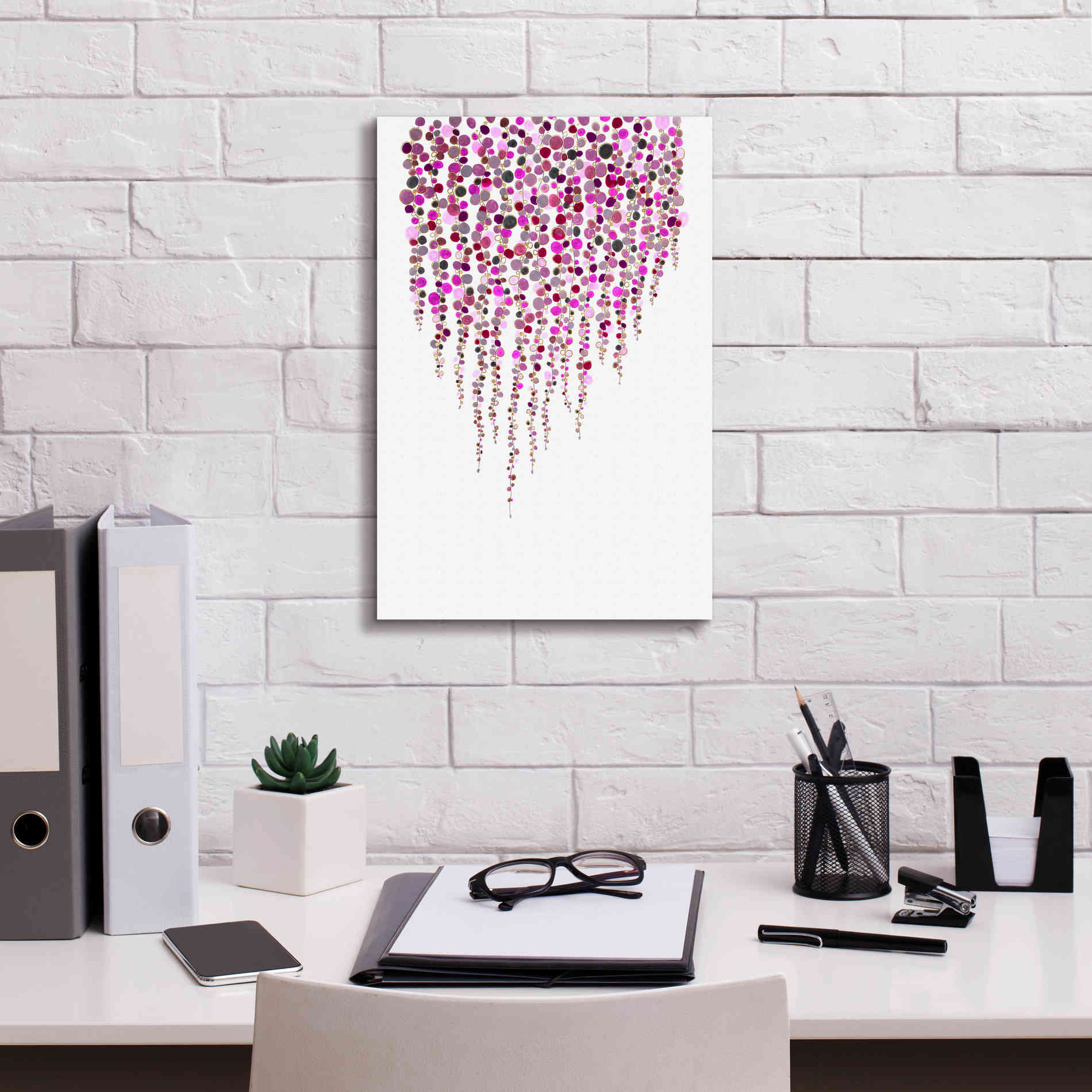 'Fancy Dots Pink' by Andrea Haase Giclee Canvas Wall Art,12 x 18
