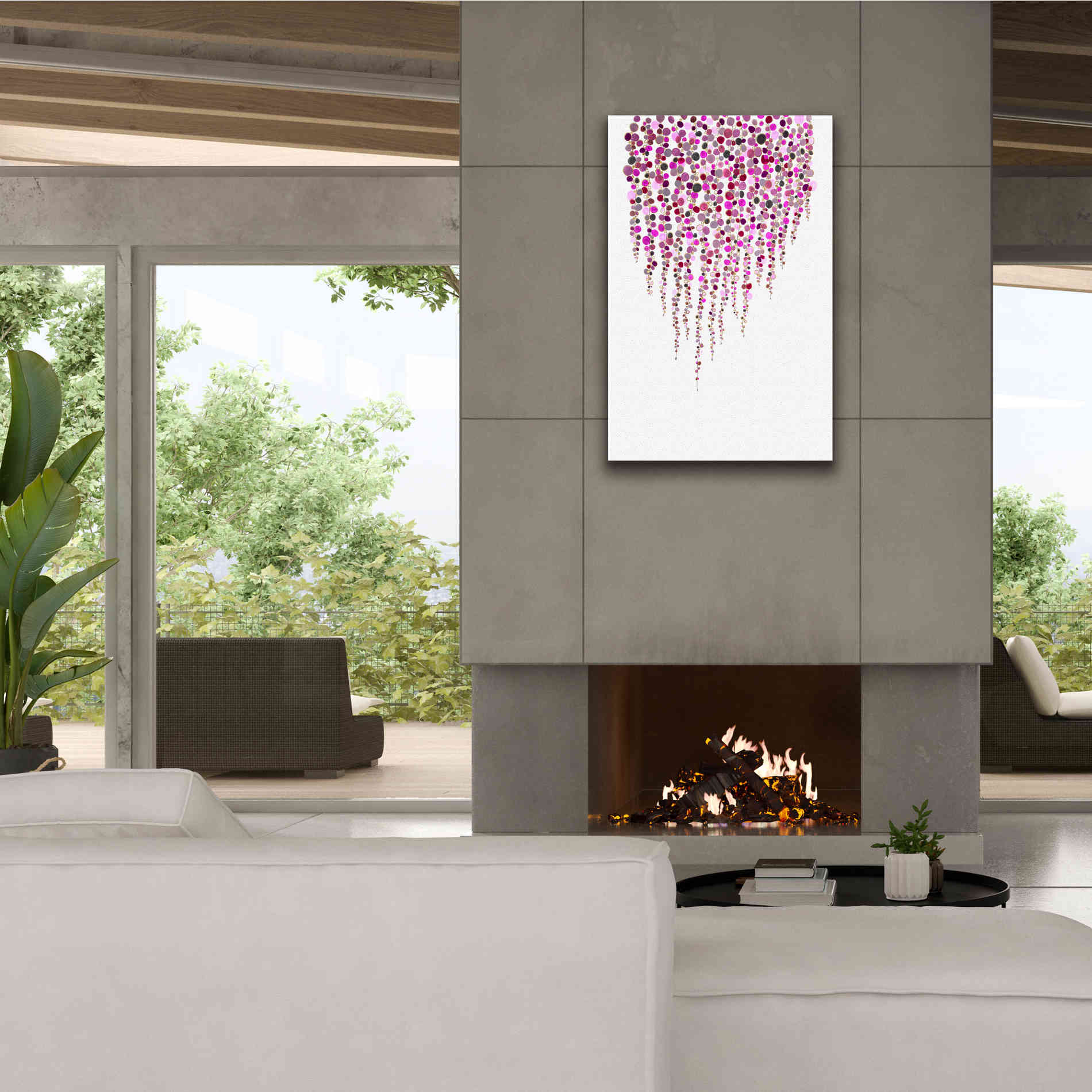 'Fancy Dots Pink' by Andrea Haase Giclee Canvas Wall Art,26 x 40