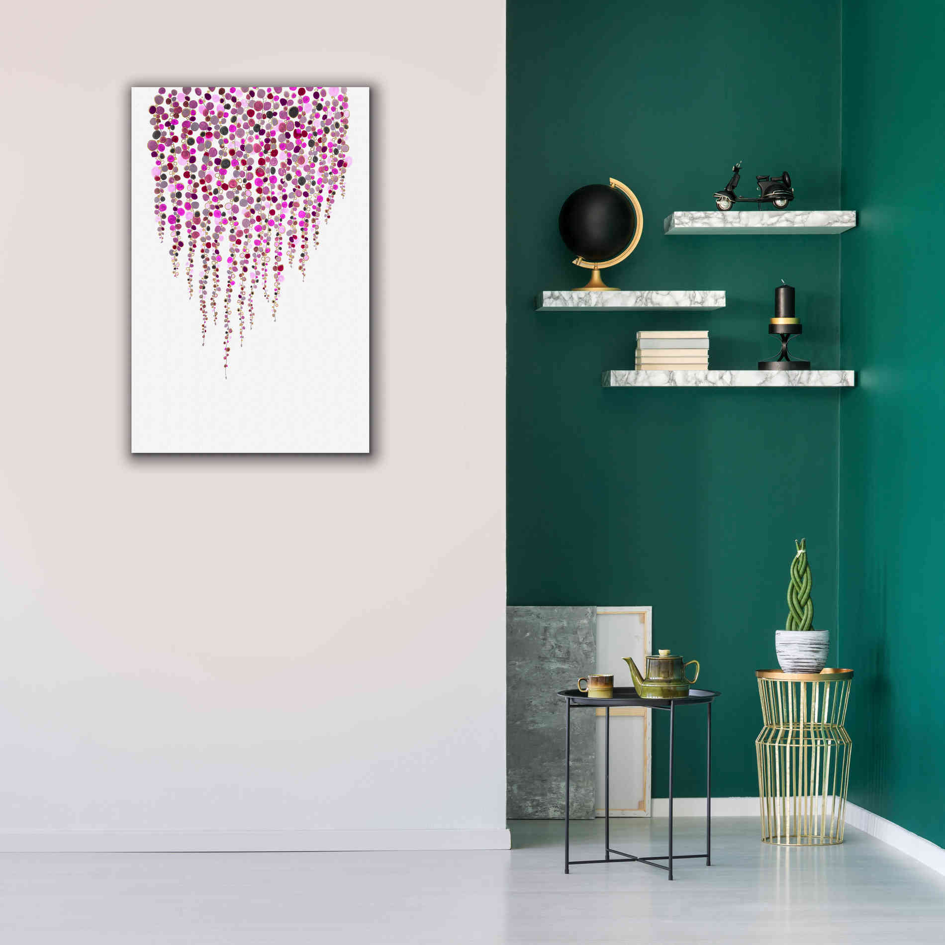 'Fancy Dots Pink' by Andrea Haase Giclee Canvas Wall Art,26 x 40