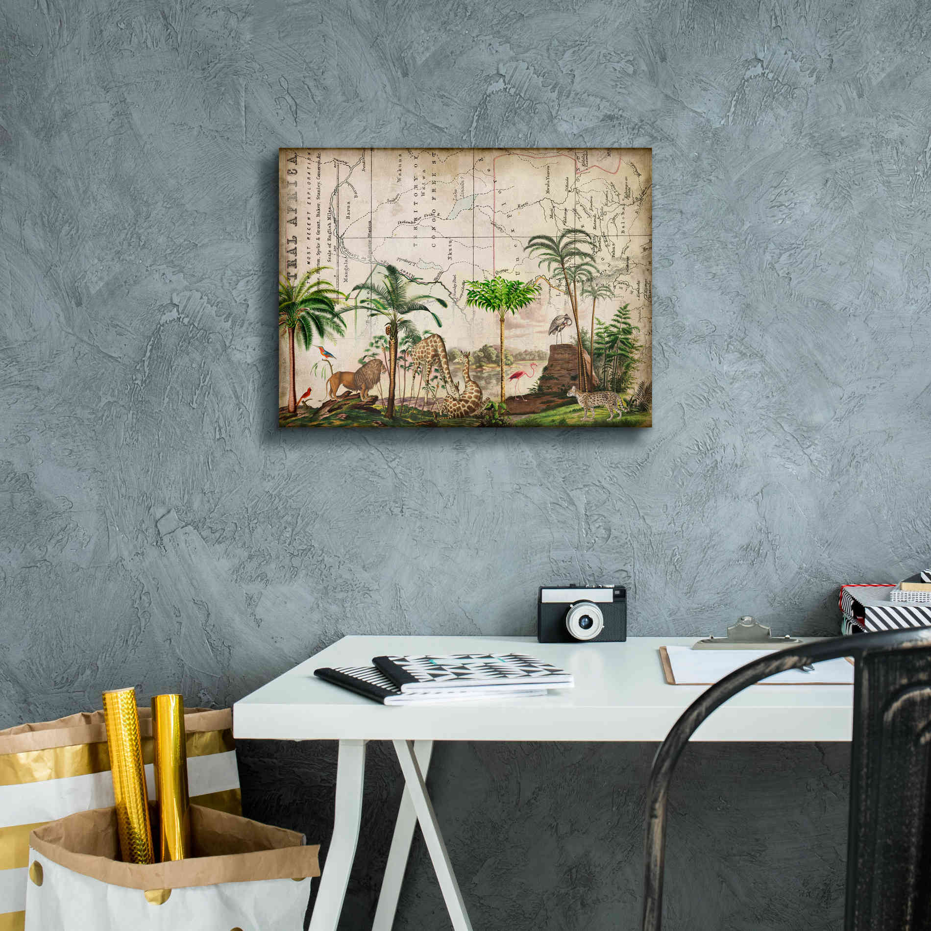 'Wild Animals Paradise Green' by Andrea Haase Giclee Canvas Wall Art,16 x 12