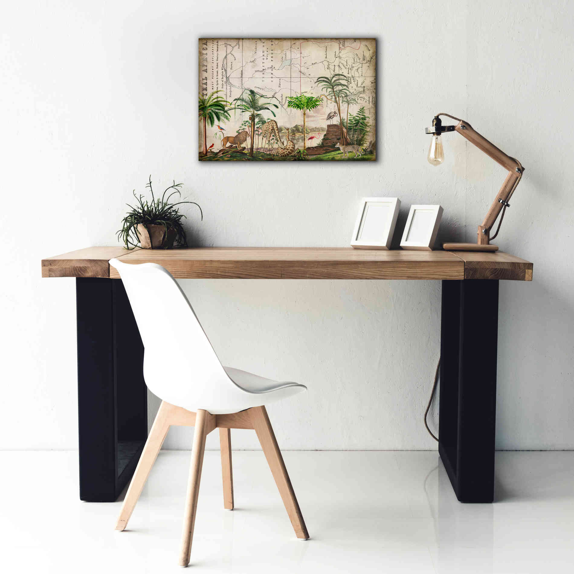 'Wild Animals Paradise Green' by Andrea Haase Giclee Canvas Wall Art,26 x 18