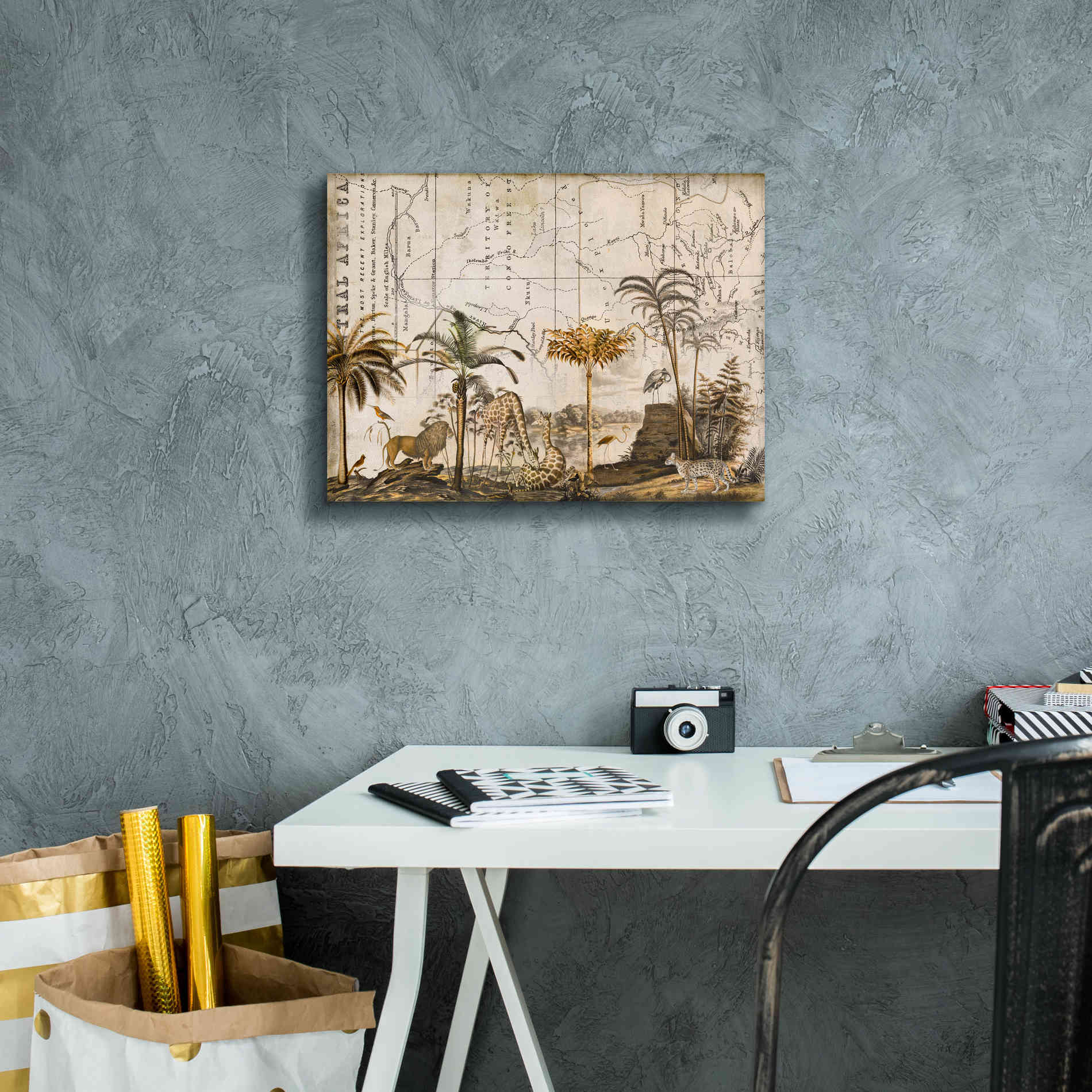 'Wild Animals Paradise Brown' by Andrea Haase Giclee Canvas Wall Art,16 x 12