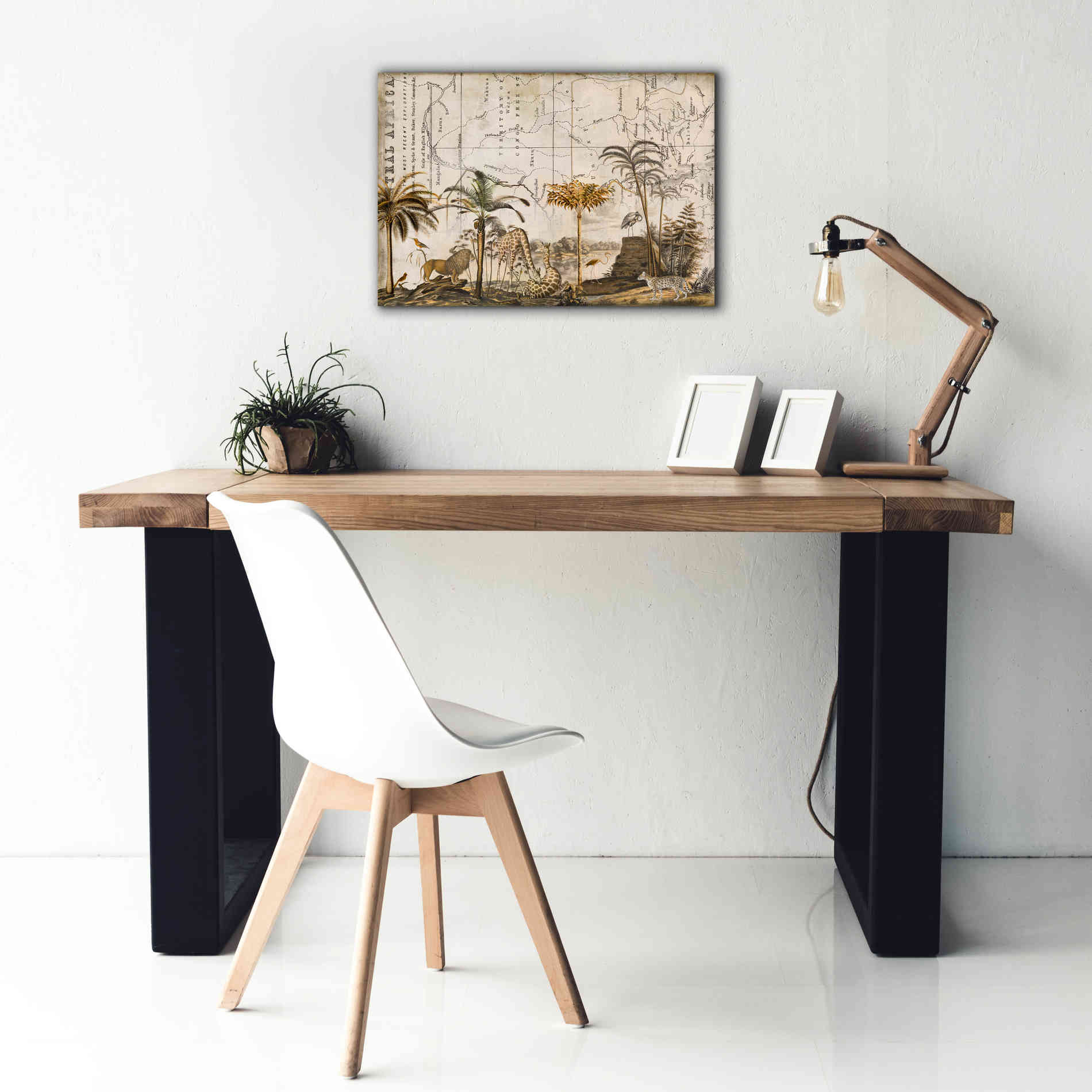 'Wild Animals Paradise Brown' by Andrea Haase Giclee Canvas Wall Art,26 x 18