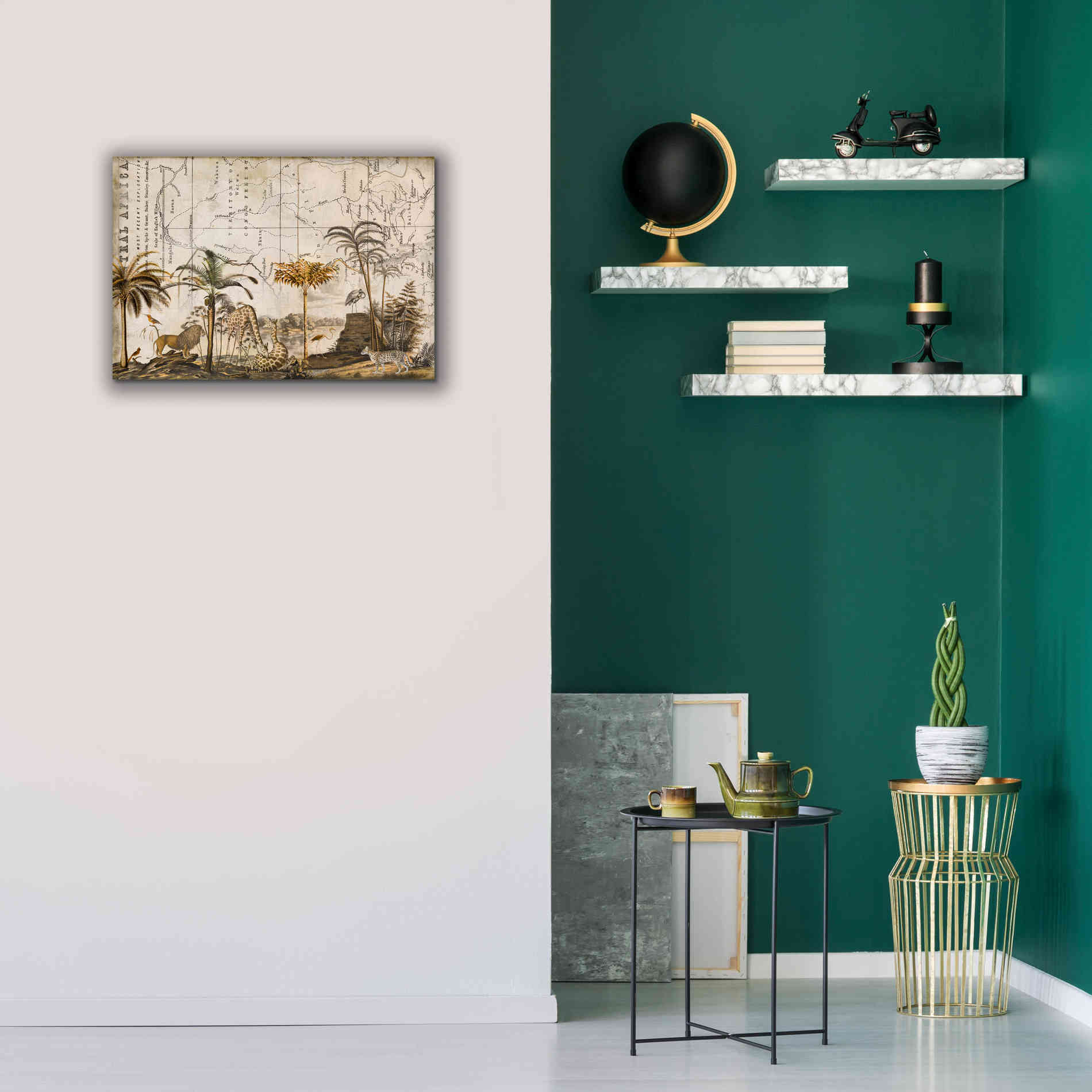 'Wild Animals Paradise Brown' by Andrea Haase Giclee Canvas Wall Art,26 x 18