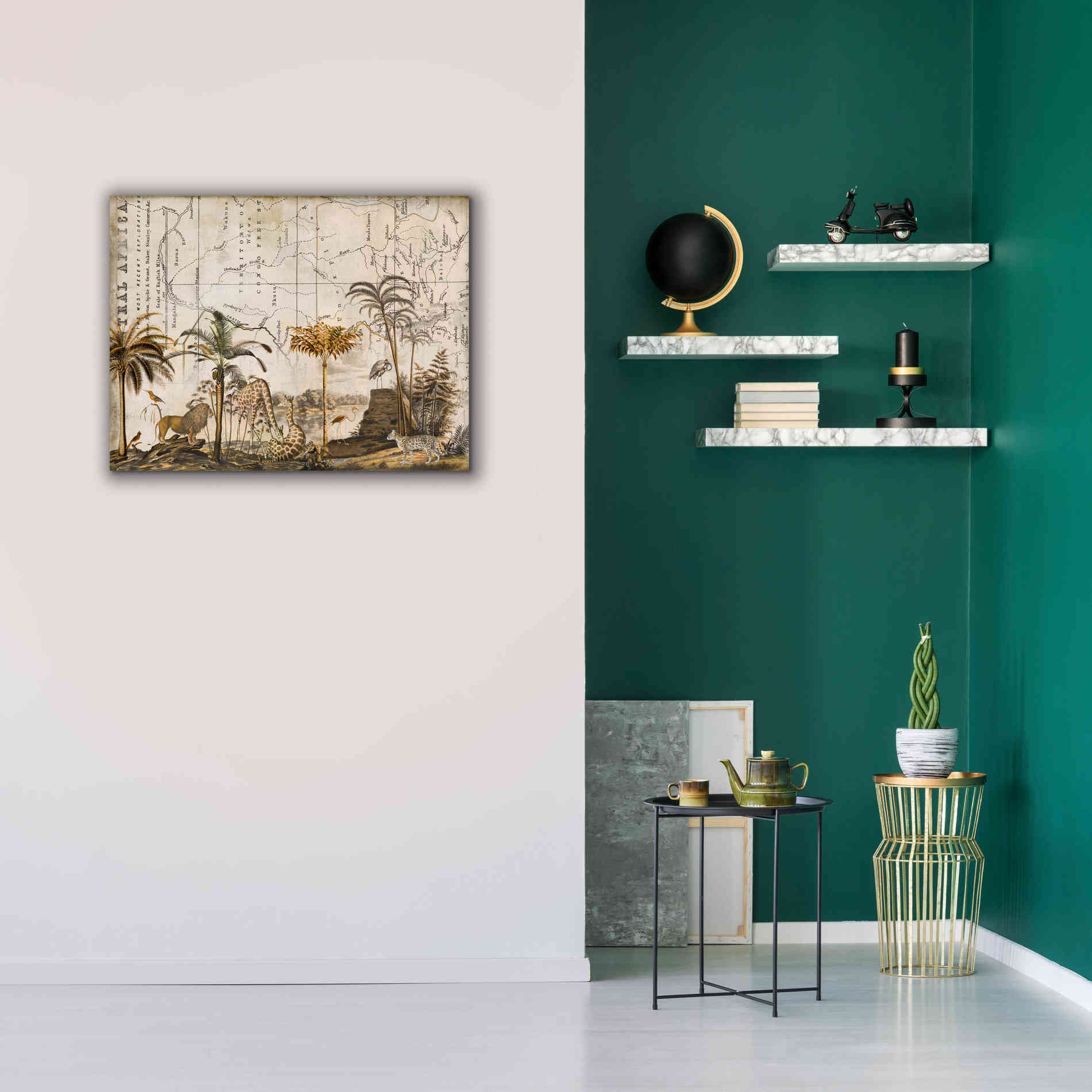 'Wild Animals Paradise Brown' by Andrea Haase Giclee Canvas Wall Art,34 x 26