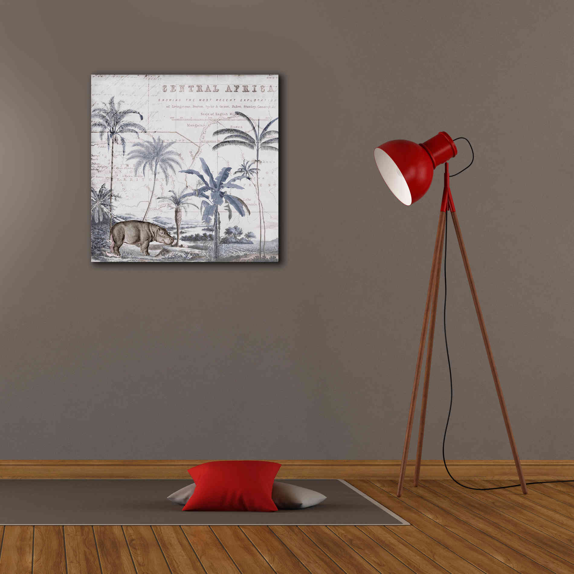 'Hippo Adventure' by Andrea Haase Giclee Canvas Wall Art,26 x 26