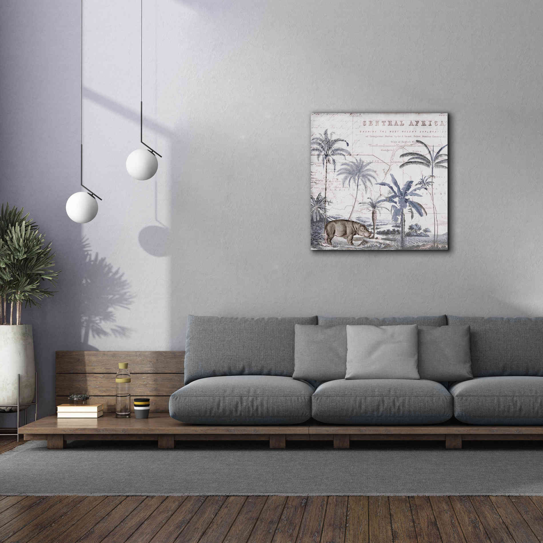 'Hippo Adventure' by Andrea Haase Giclee Canvas Wall Art,37 x 37