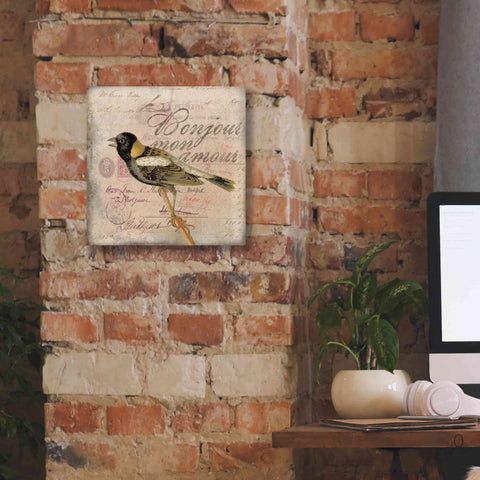 Image of 'Bonjour Mon Amour' by Andrea Haase Giclee Canvas Wall Art,12 x 12