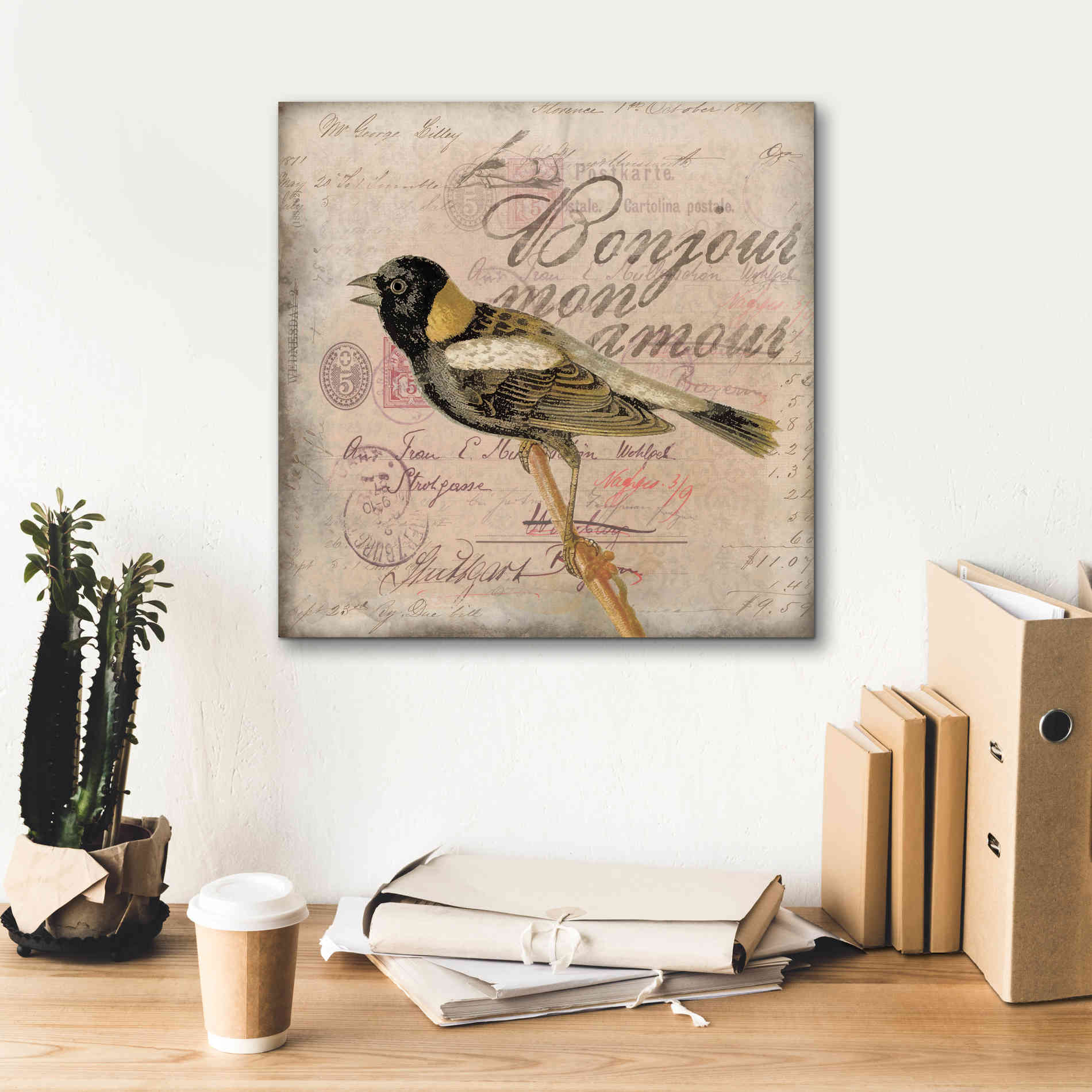 'Bonjour Mon Amour' by Andrea Haase Giclee Canvas Wall Art,18 x 18