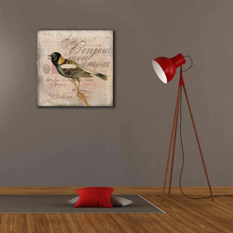 Image of 'Bonjour Mon Amour' by Andrea Haase Giclee Canvas Wall Art,26 x 26