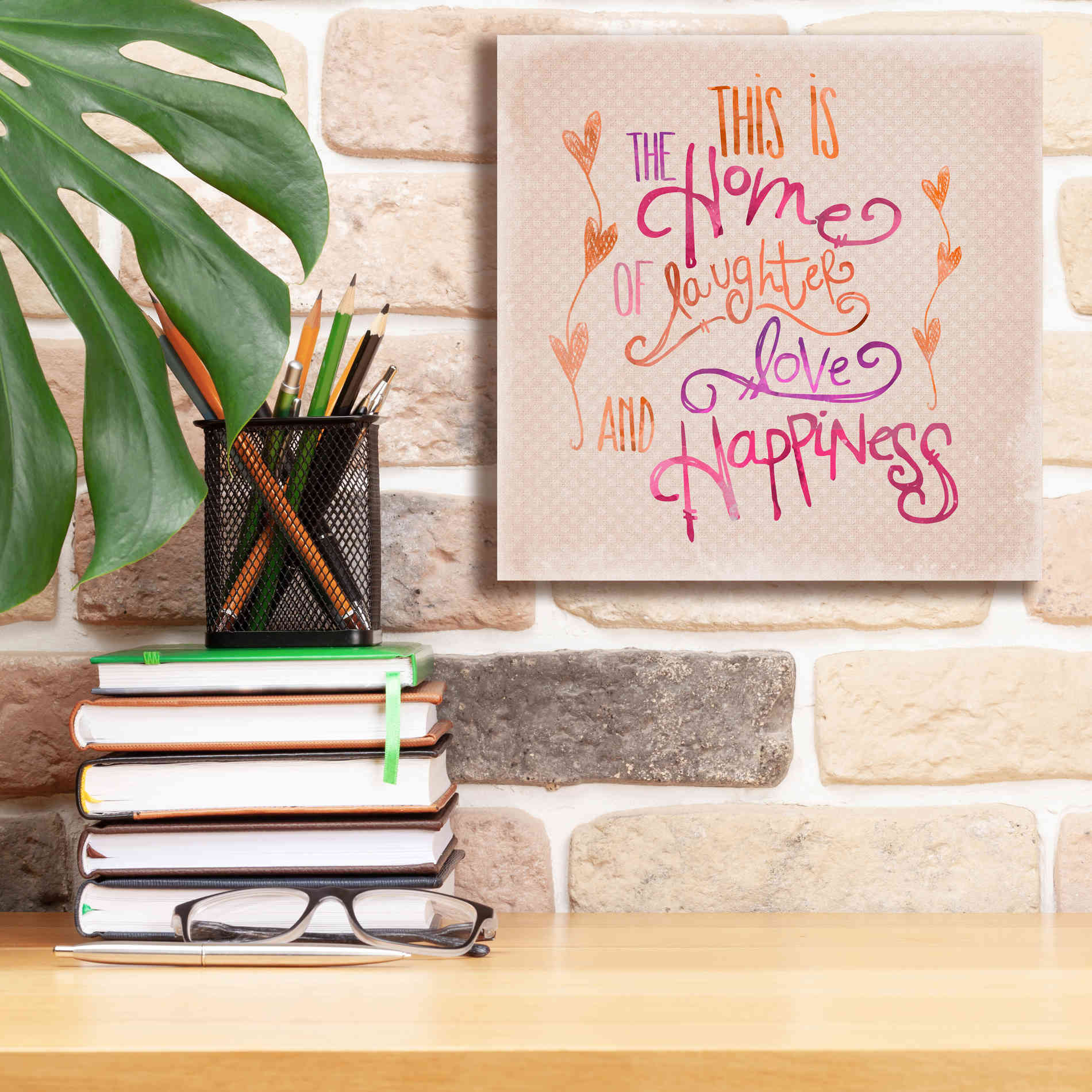 'Home Of Happiness' by Andrea Haase Giclee Canvas Wall Art,12 x 12