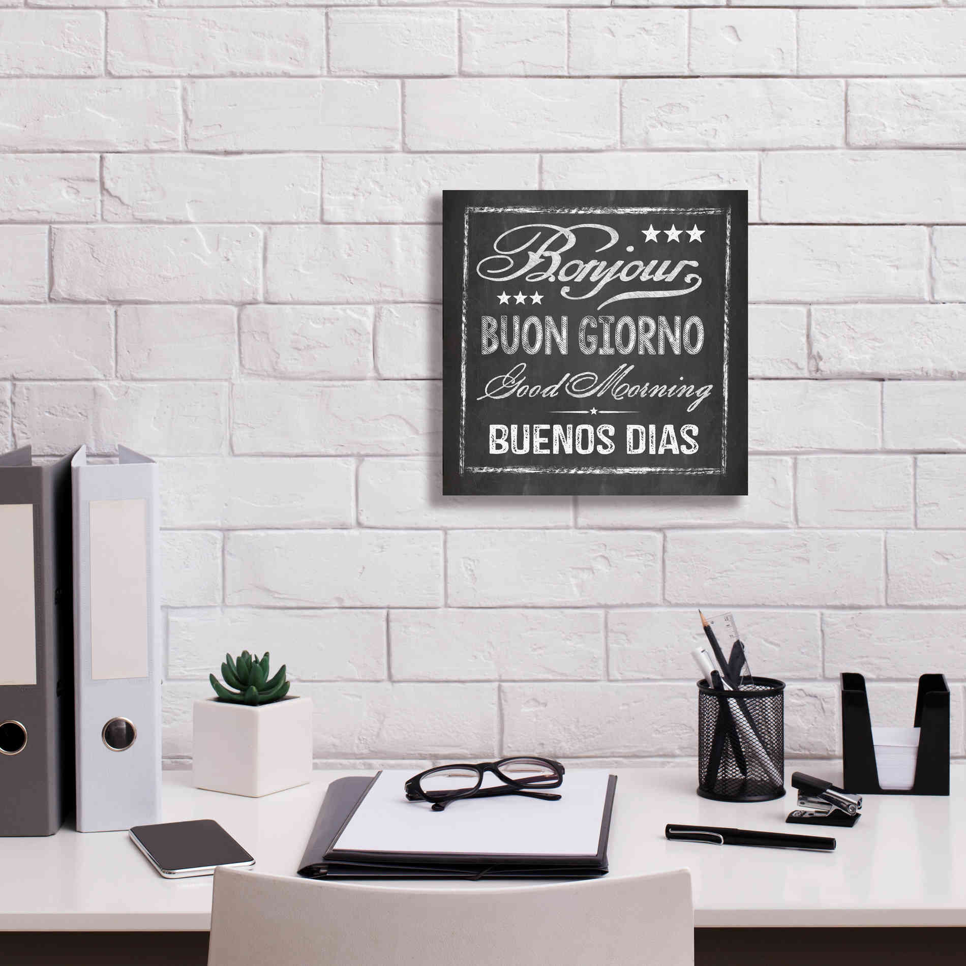 'Chalkboard Greeting' by Andrea Haase Giclee Canvas Wall Art,12 x 12