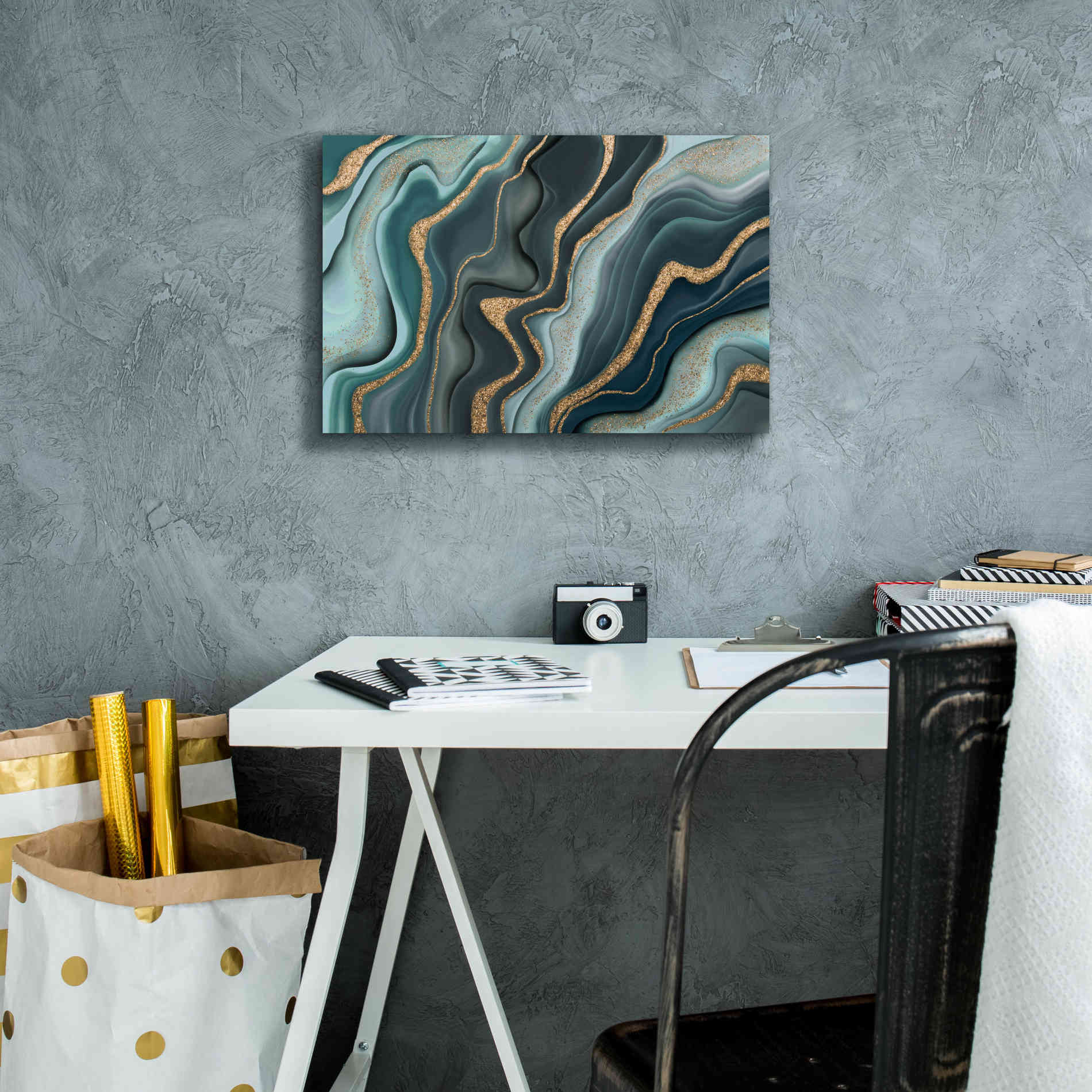 'Marbled Ink' by Andrea Haase Giclee Canvas Wall Art,18 x 12