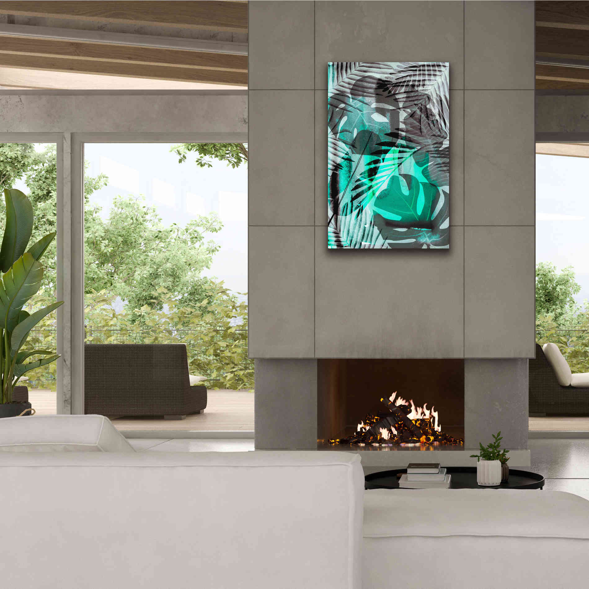 'Exotic Night Green' by Andrea Haase Giclee Canvas Wall Art,26 x 40