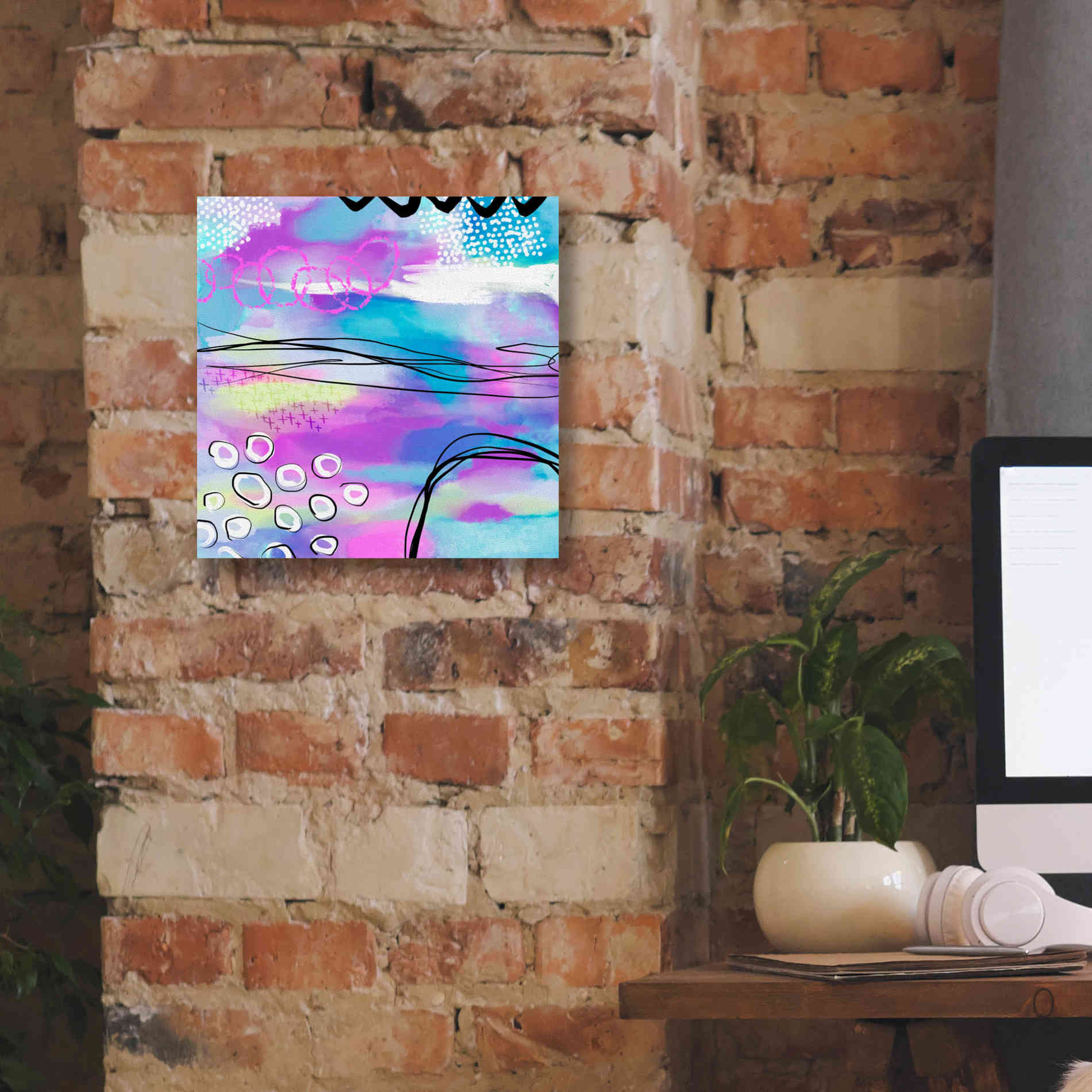 'Abstract Summer Dream' by Andrea Haase Giclee Canvas Wall Art,12 x 12
