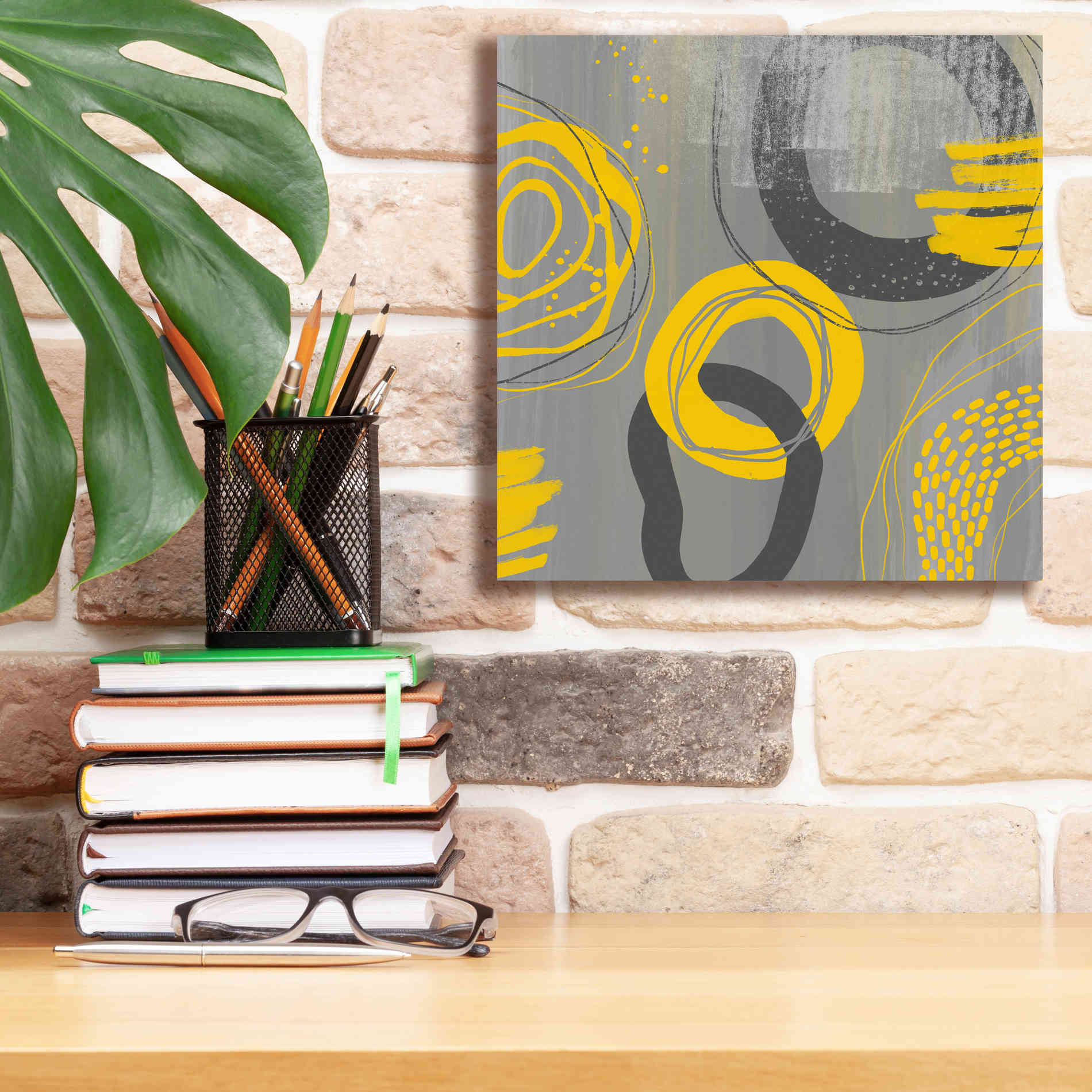 'Abstract Summer Fun' by Andrea Haase Giclee Canvas Wall Art,12 x 12