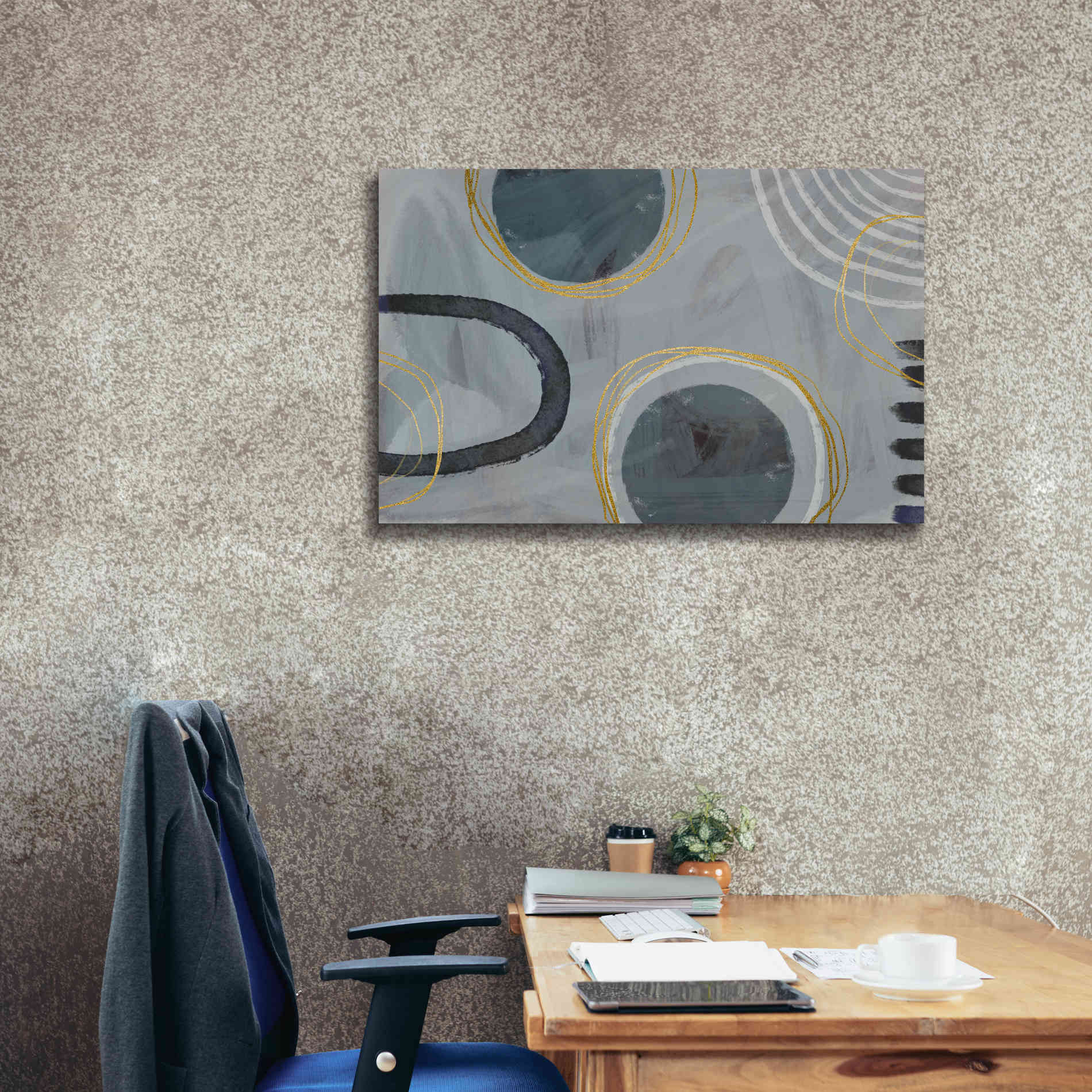 'Golden Line Intention' by Andrea Haase Giclee Canvas Wall Art,40 x 26