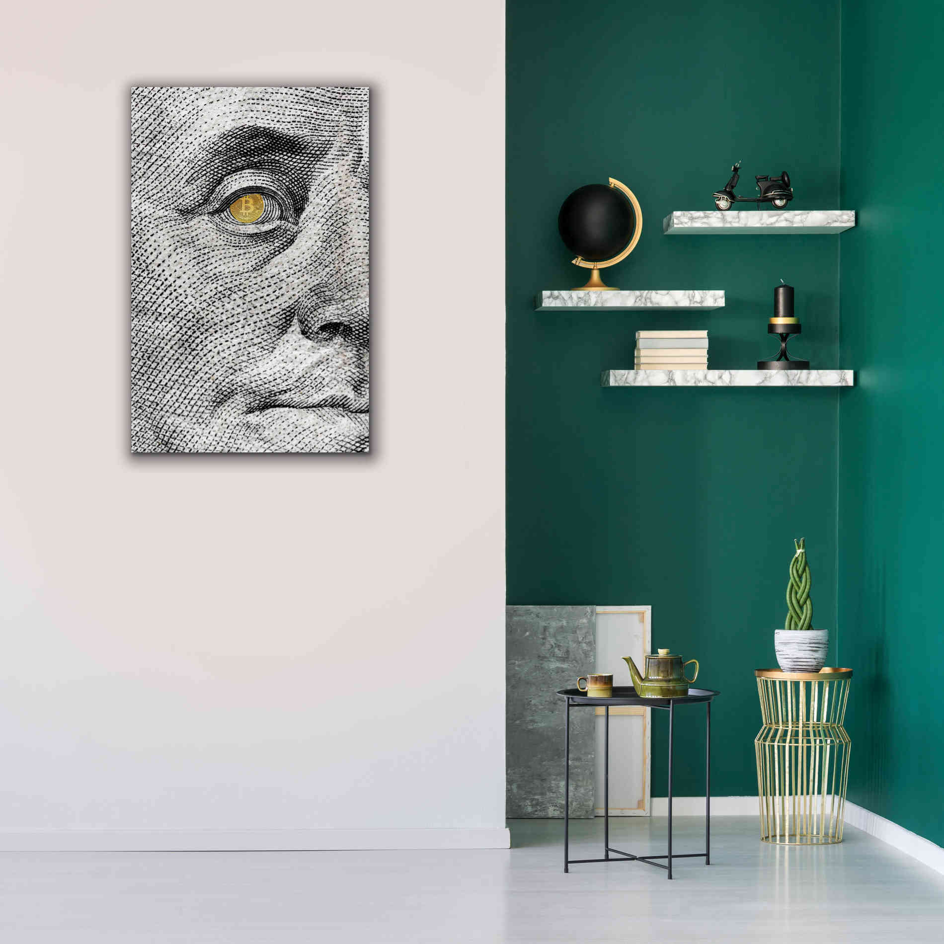 'Money Rules The World' by Andrea Haase Giclee Canvas Wall Art,26 x 40