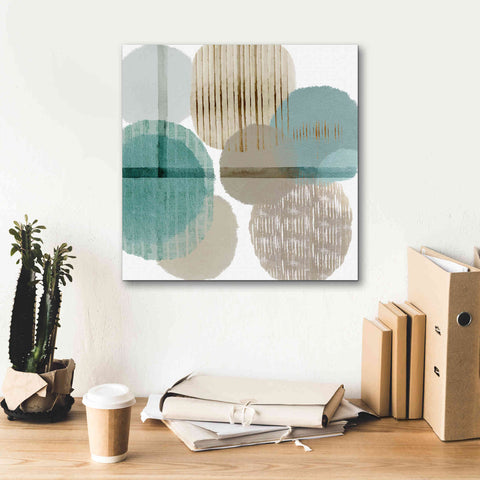 Image of 'Teal Harmony I' by Flora Kouta Giclee Canvas Wall Art,18 x 18
