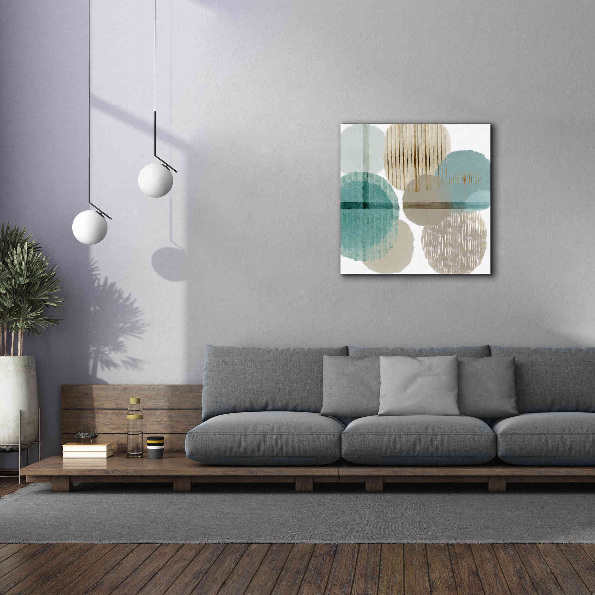 'Teal Harmony I' by Flora Kouta Giclee Canvas Wall Art,37 x 37